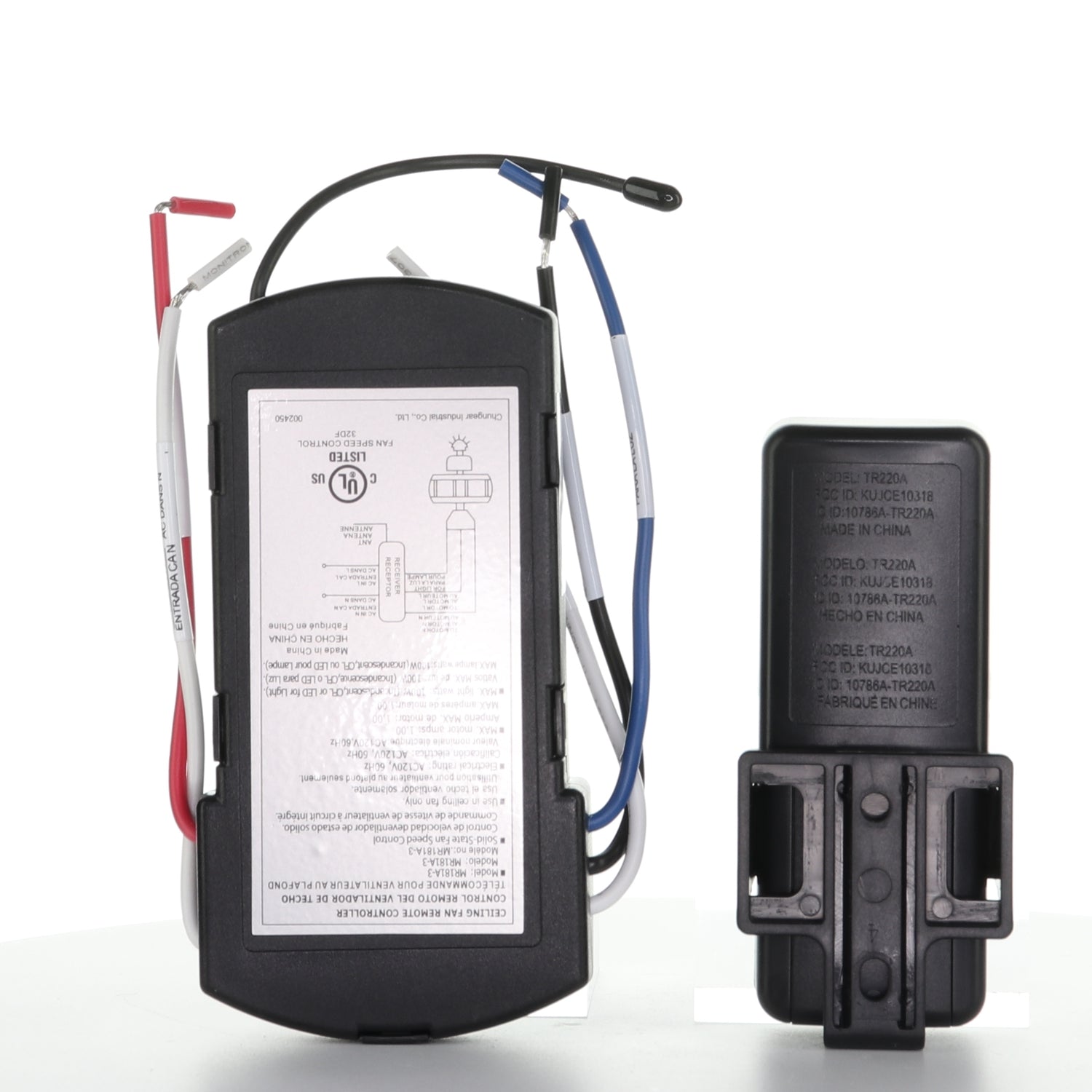 Kit de ventilador de techo universal Hampton Bay de 3 velocidades con control remoto y atenuación