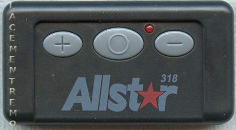 Control remoto para abre-puertas de garaje Allstar 110995 Quickcode de 3 botones y 318 MHz