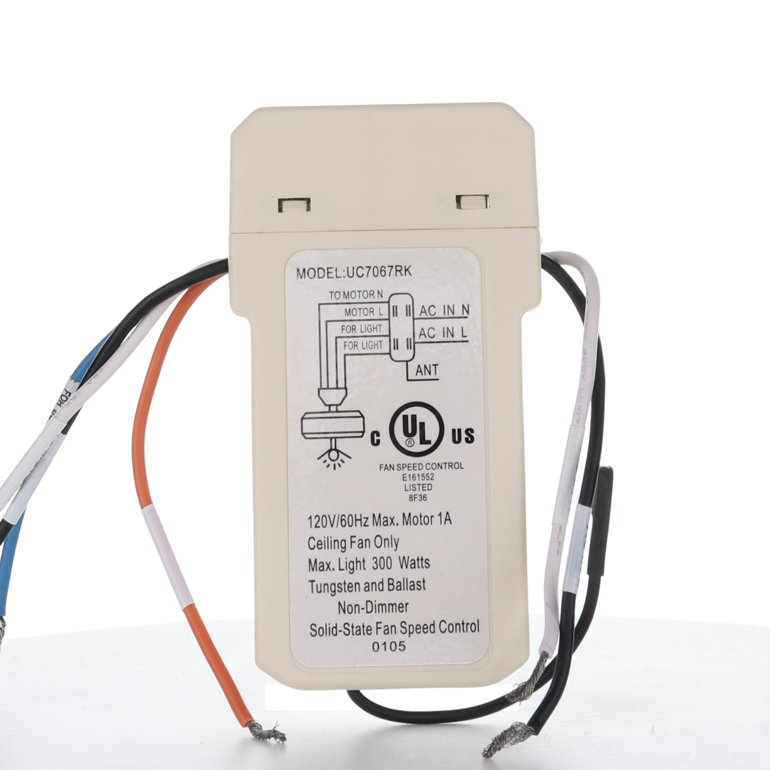 thumbnail image 2 of 7067KCB-62 Ceiling Fan Remote Receiver - Up & Down Light Kit Compatible 2 of 11