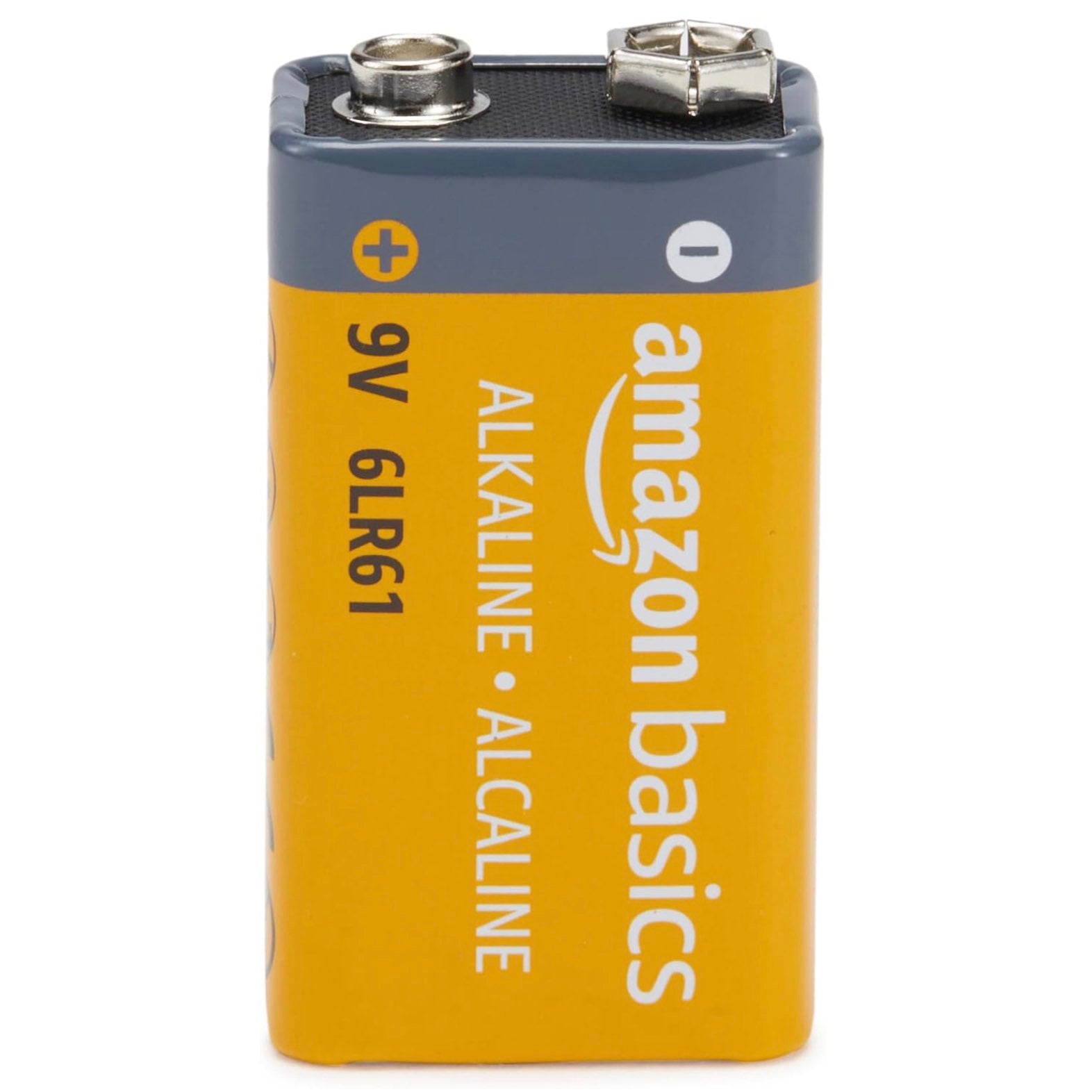 The Include 9 Volt Battery - 1pc is a brand new high-quality alkaline battery with superior terminals and features a yellow-orange label displaying the brand and type information.