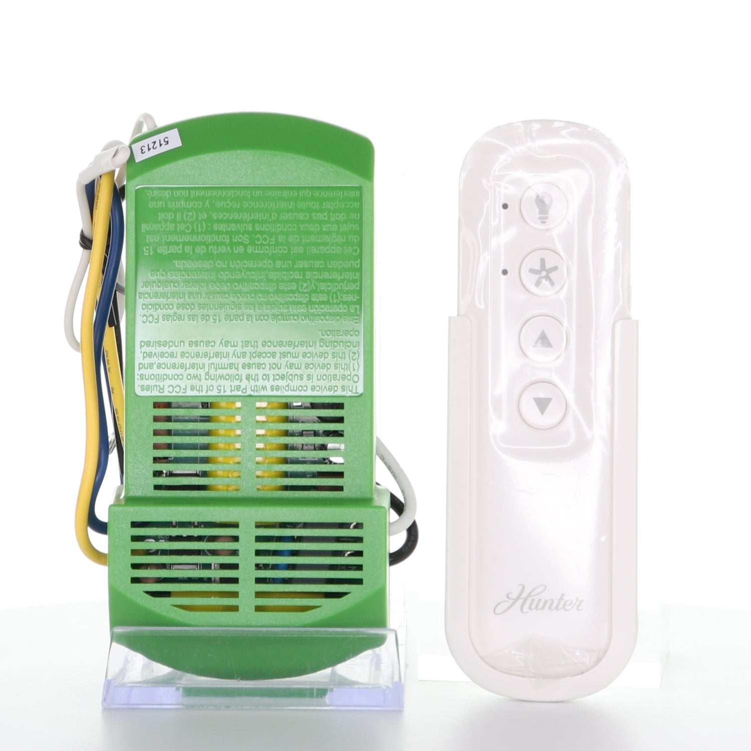 Kit de ventilador de techo universal Hunter de 3 velocidades con control remoto portátil - Blanco - Resistente a la humedad - 99392