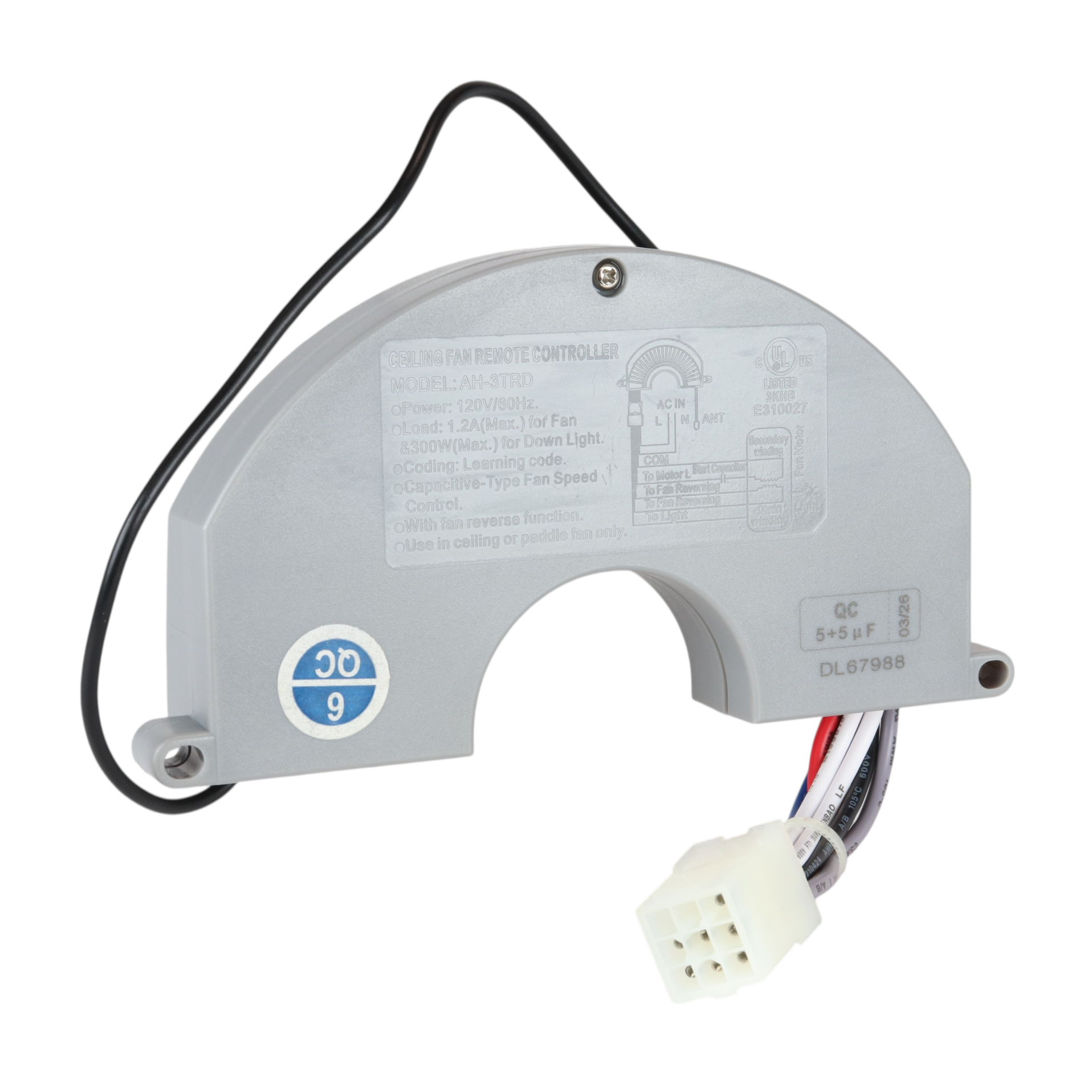 Receptor de ventilador de techo con aprendizaje Harbor Breeze AH-3TRDL