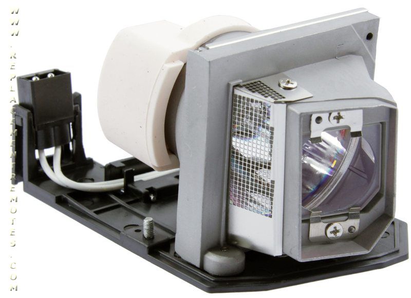 The Generic BLFP230D with OEM Bulb for Optoma Projector Lamp Assembly features a rectangular frame and internal reflector. It includes a Genuine Original Osram Bulb and connected wires on a sleek black base, ensuring it's a perfect fit for your projector.