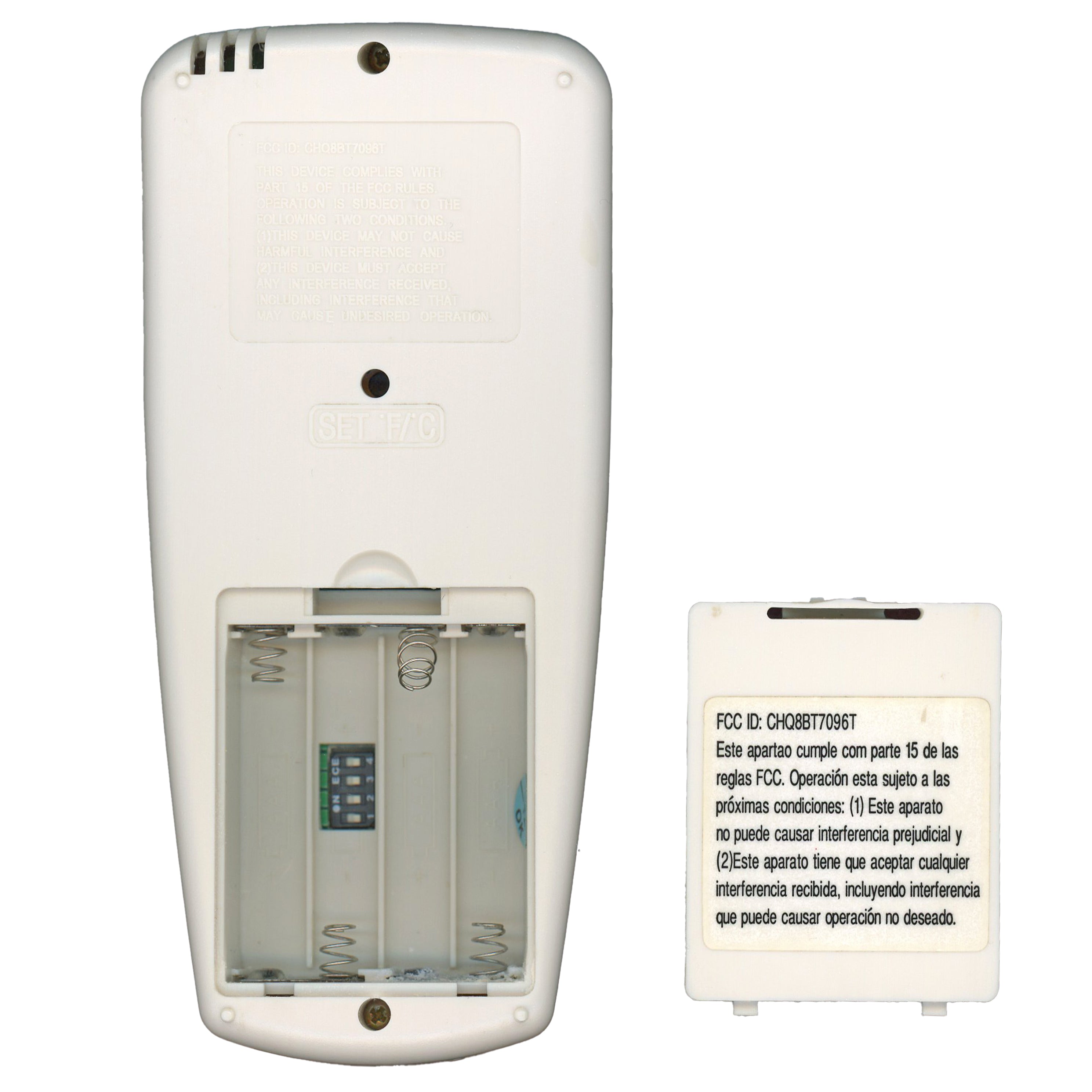Control remoto para ventilador de techo Hampton Bay CHQ8BT7096T con función inversa - CHQ8BT7096T