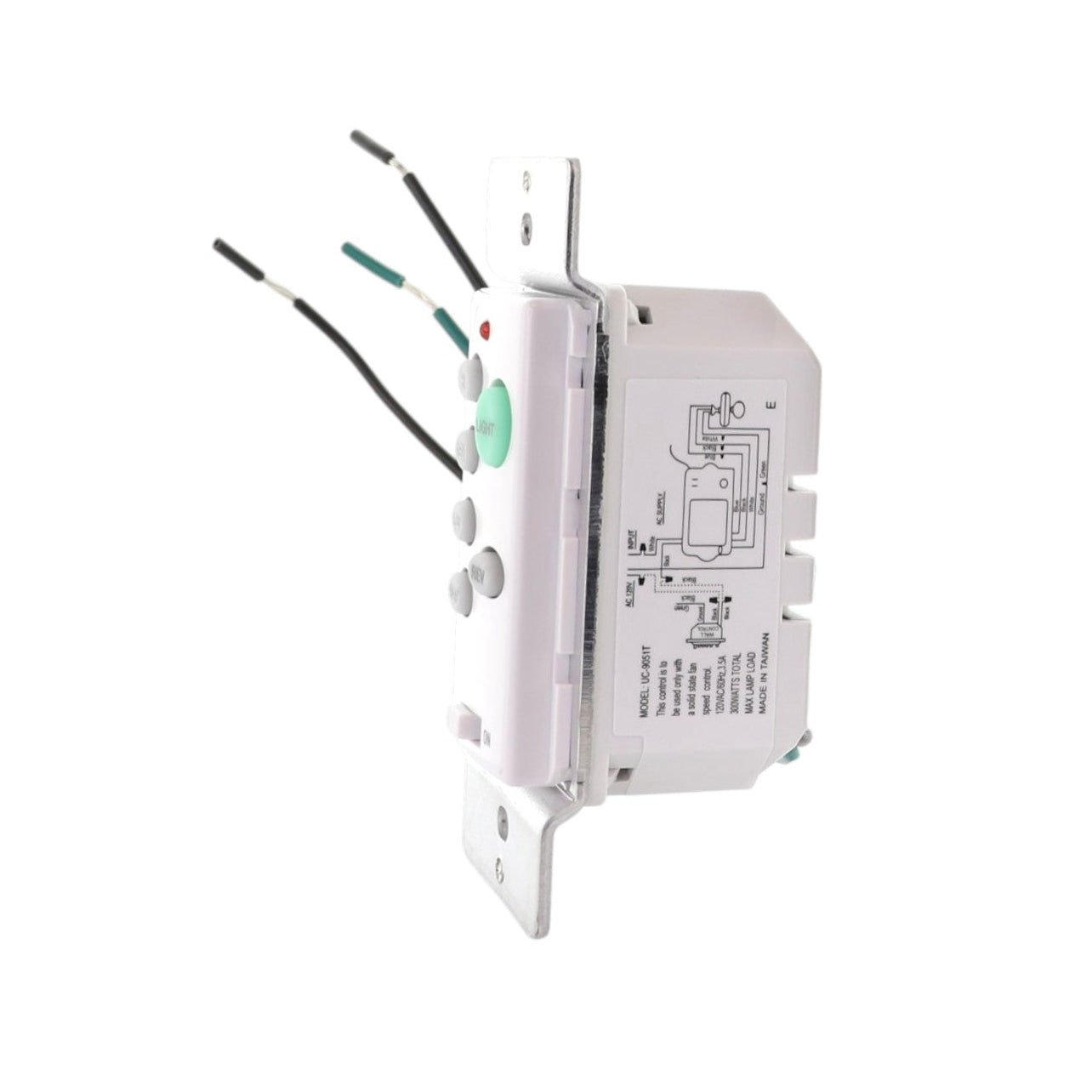 Control remoto para ventilador de techo Anderic UC9051T/CHQ9051T con interruptor de pared y cable de 3 velocidades
