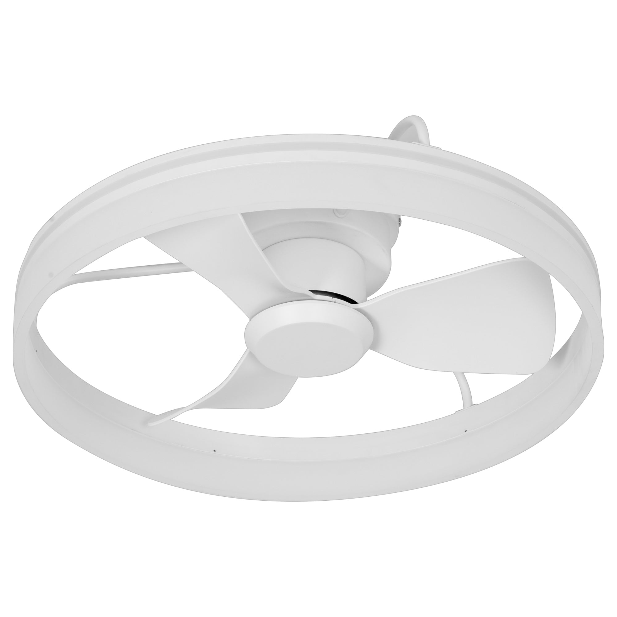 HaloSpin 24” Modern Low Profile Ceiling Fan Fandelier with LED Ring Light, Remote Control, 6 Speeds, Reversible DC Motor & 3CCT Lighting