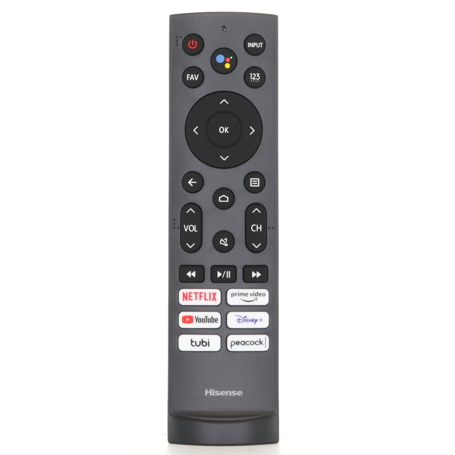 Hisense ERF3A90 Android Voice TV Remote Control | 4K Uled | Google | Netflix | Prime Video | YouTube | Disney+ | Tubi | Peacock - 285458