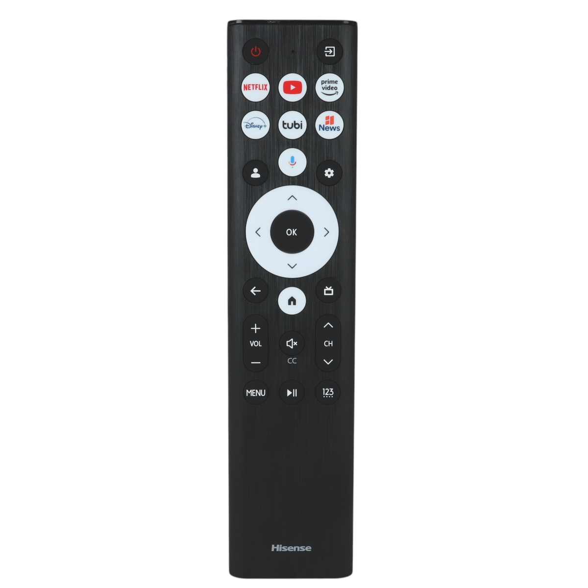 Mando a distancia de TV con control de voz de Google Hisense ERF6B80HL | RF585A-T1-03 | Serie A7 | Serie U8 - ERF6B80HL