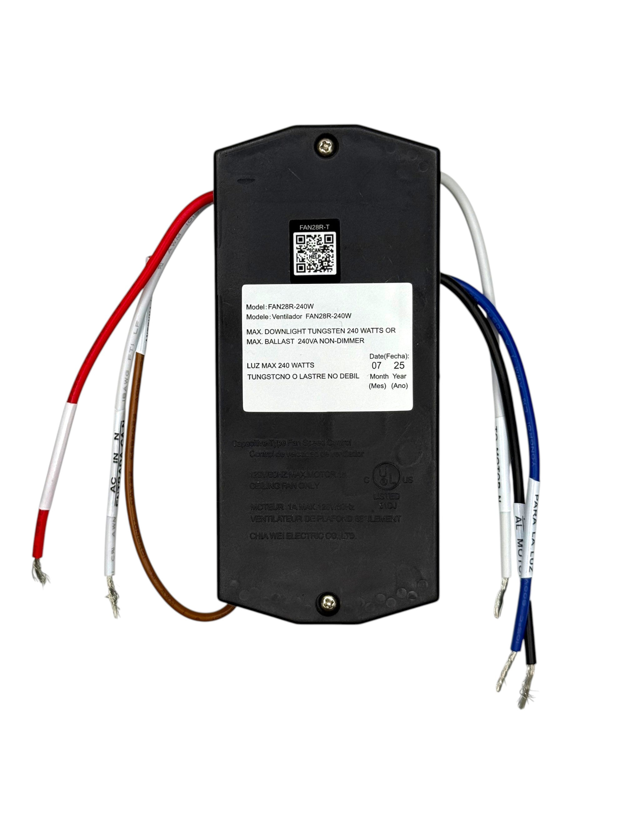 Anderic UC7067FCRX / FAN28R-T Thermostatic 3-Speed Ceiling Fan Receiver for Hampton Bay and Others