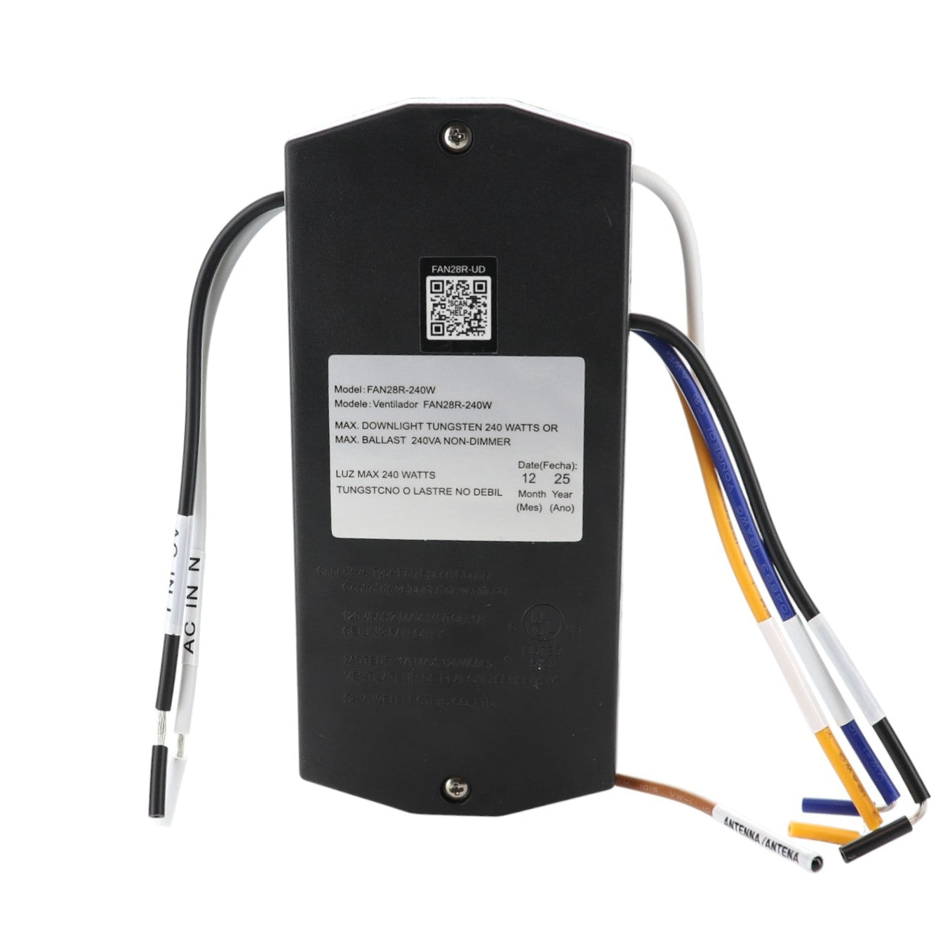 Anderic FAN28R-UD UP & Down light Ceiling Fan Remote control receiver for Hampton Bay | AC | 3-Speed | Dimming - FAN28RUD