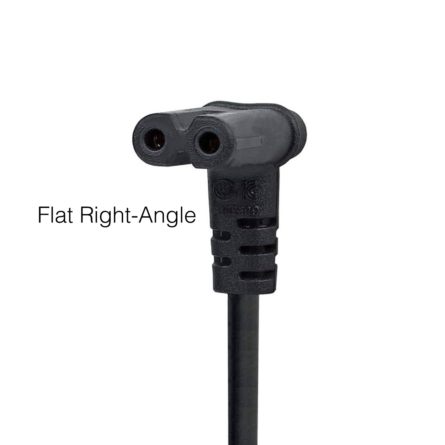 LG TV AC Power Cable | Right-Angle C7 Figure-8 Female to Right-Angle 2-Prong Male | Non-Polarized - EAD63505502