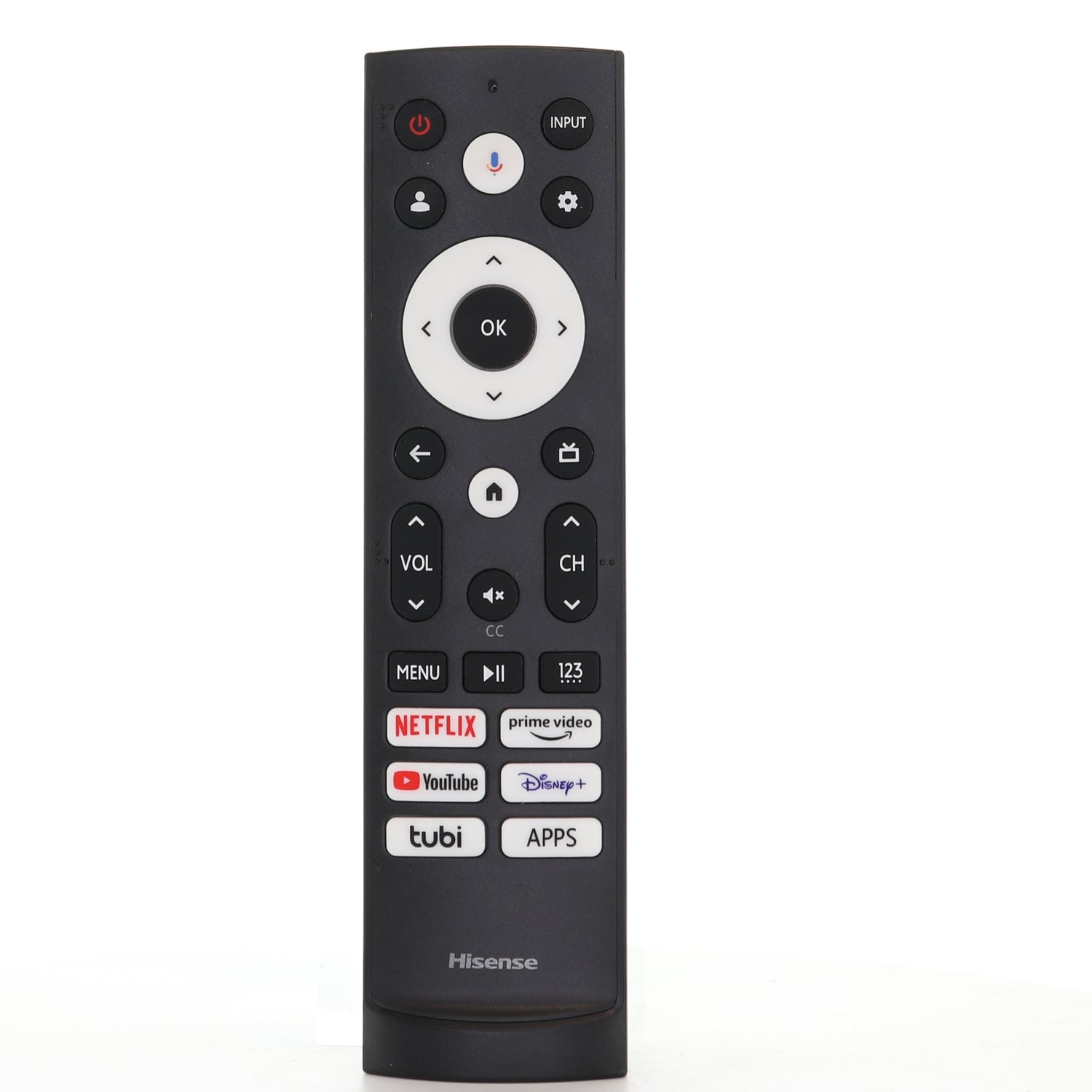 Hisense ERF3AF90H TV Remote Control with Voice | Netflix, Prime Video, Youtube, Disney +, tubi, APPS