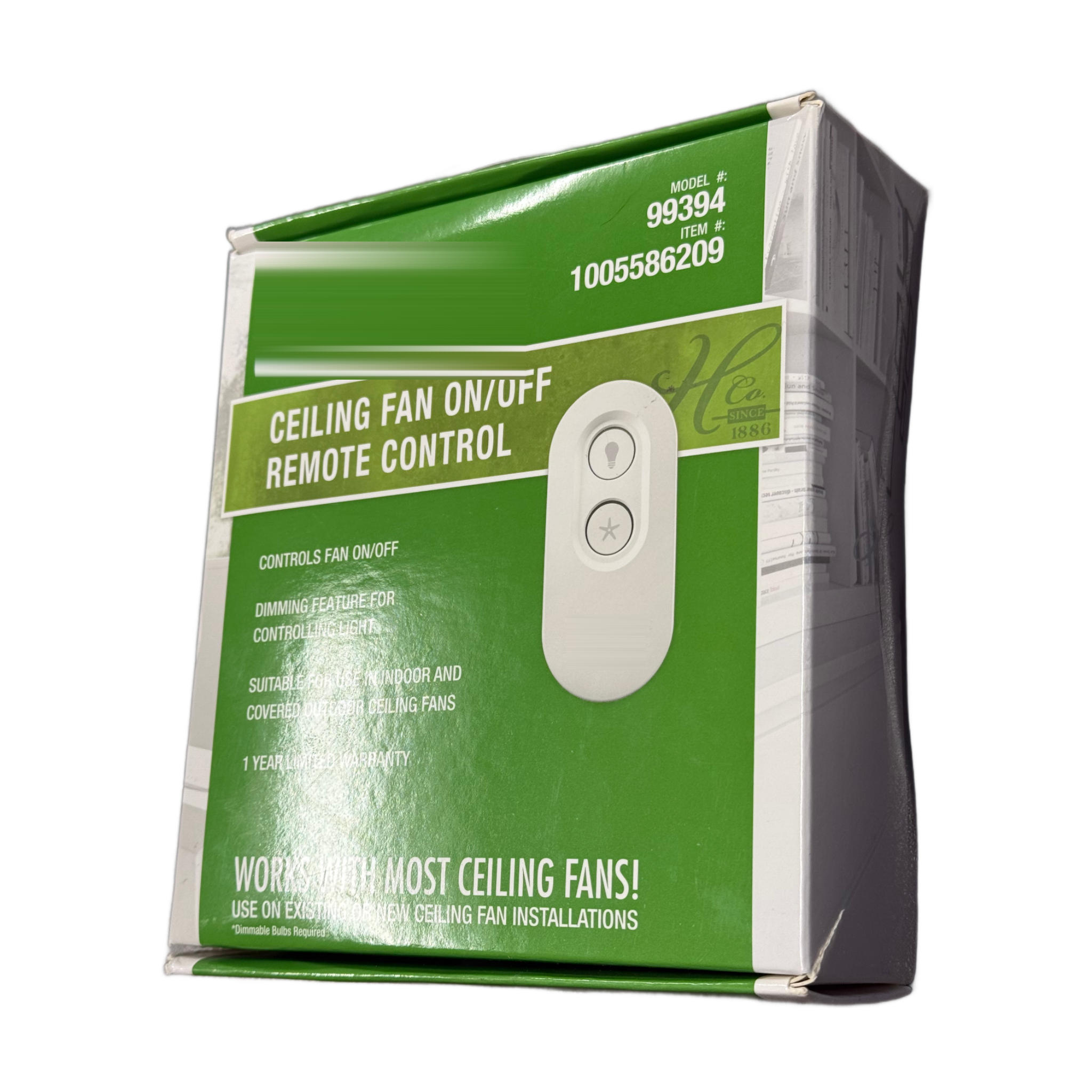 Hunter Universal On/Off Damp Rated Ceiling Fan Remote Control White - 99394 K6018-02