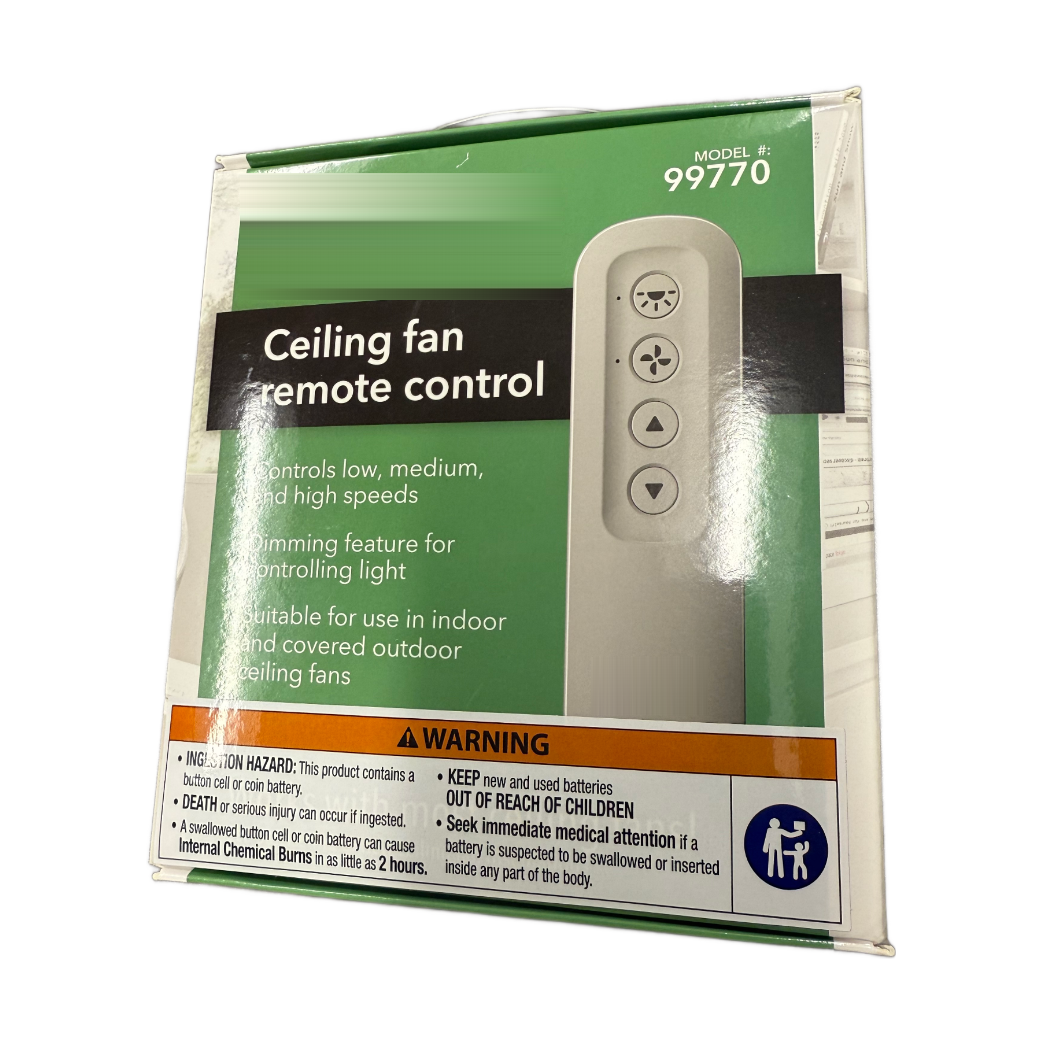 Hunter 99770 3 Speed Universal Ceiling Fan Remote Control Kit