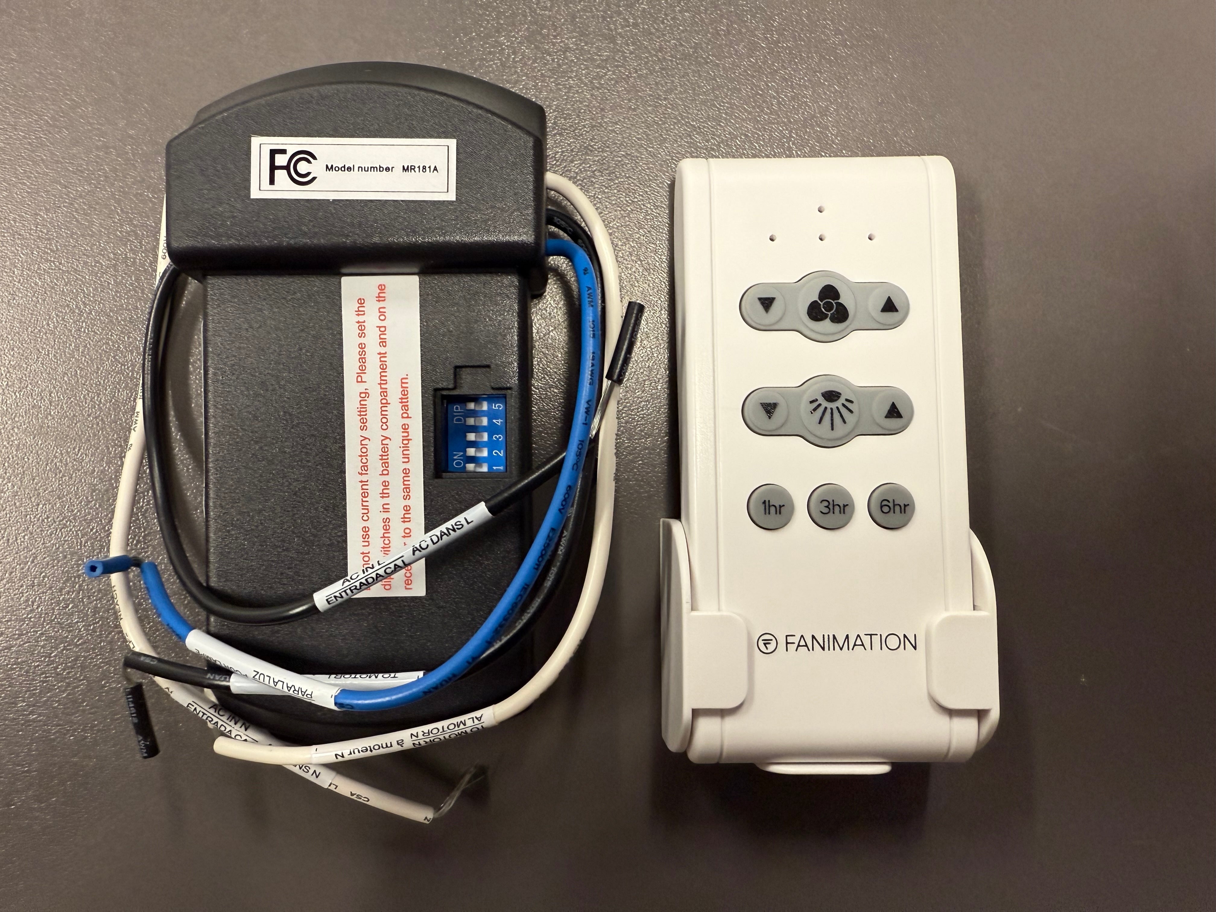 Fanimation 3-Speed Remote Control with Receiver Non-Reversing Kit - KUJCE10611 - CR500