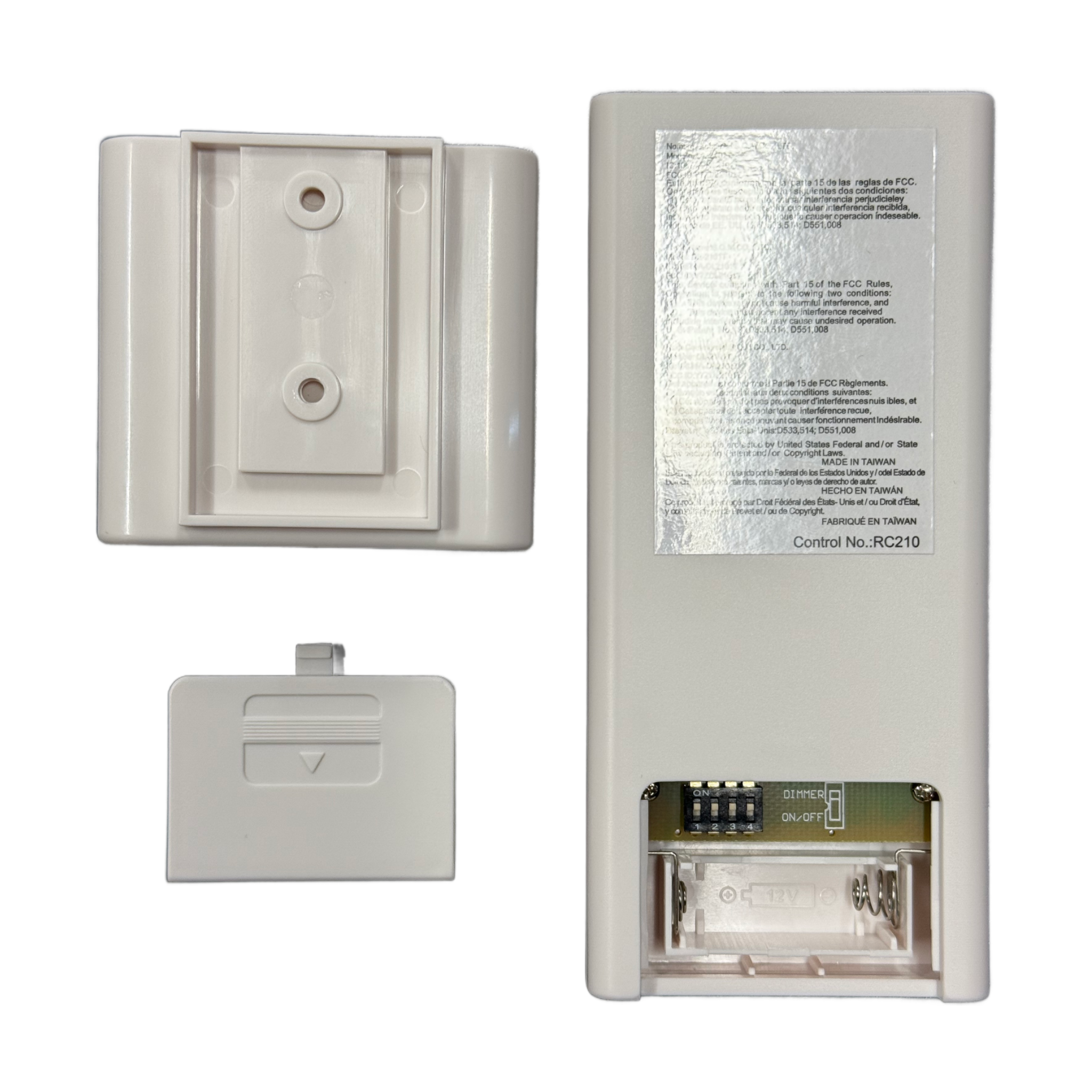 Minka-Aire AireControl 3-Speed Handheld Ceiling Fan Remote Control with Reverse Key - White - RC210, DL-2101T, Y7ZDL2101T