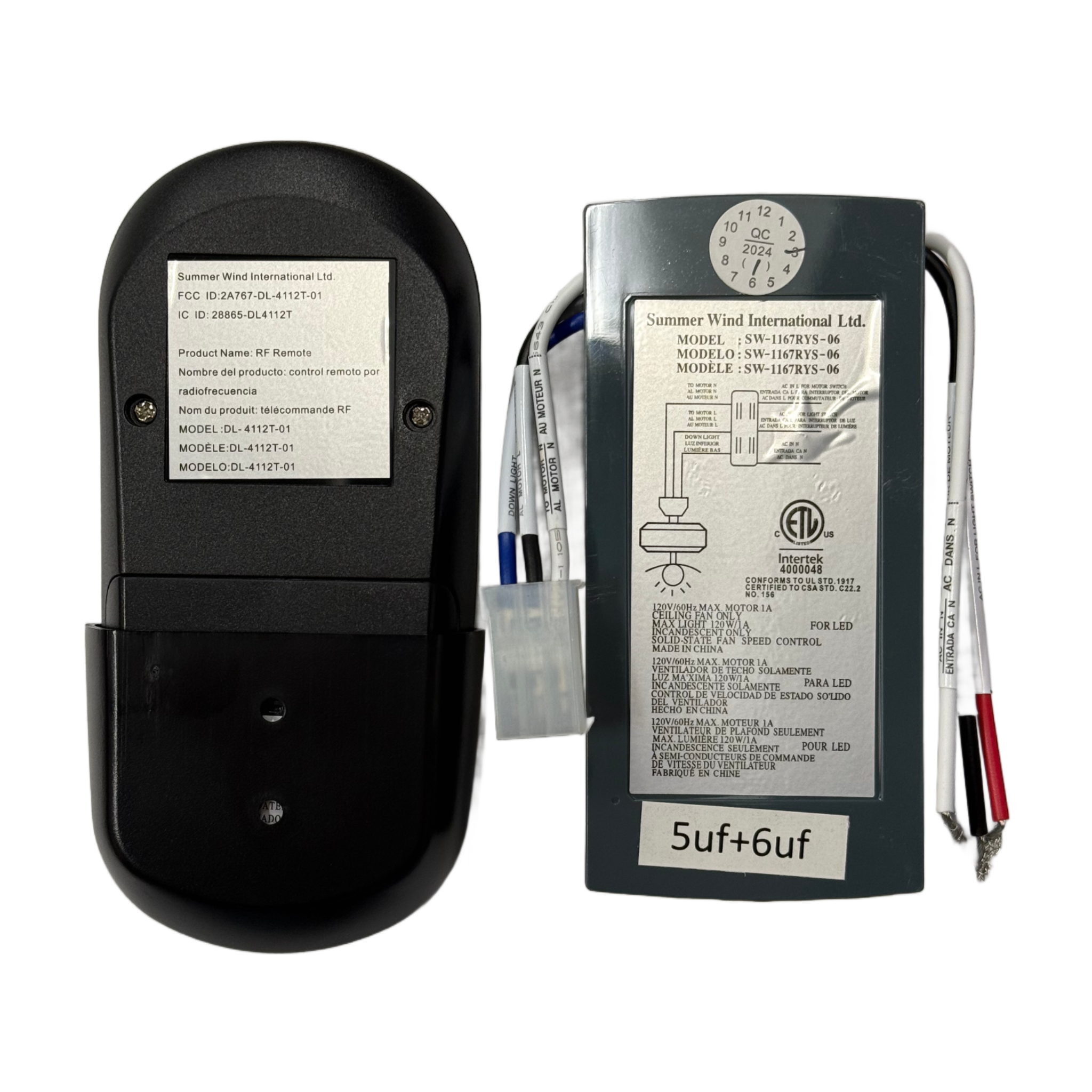 Home Decorators Collection Merwry 52 Inch Ceiling Fan Replacement Remote Control and Receiver Kit - MerwryRR