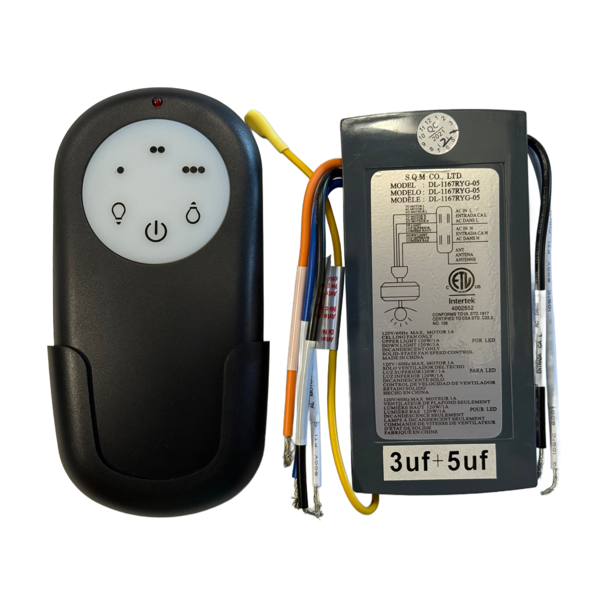 Home Decorators Collection Federigo 48 inch Ceiling Fan Replacement Remote Control and Receiver Kit - 13431103400900