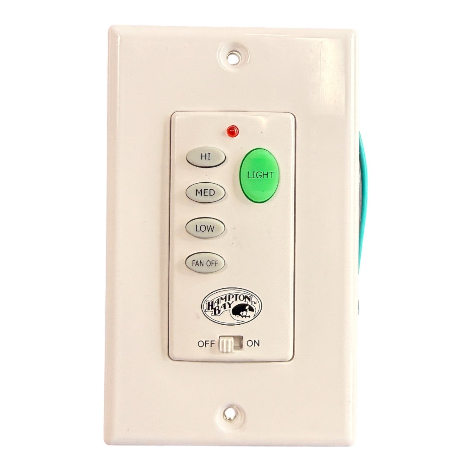 Hampton Bay UC9050H Wired Ceiling Fan Wall Plate Remote Control | 3-Speed | Up/Down light | Dimming| CHQ9050H | Wired | 4-dip - UC9050H
