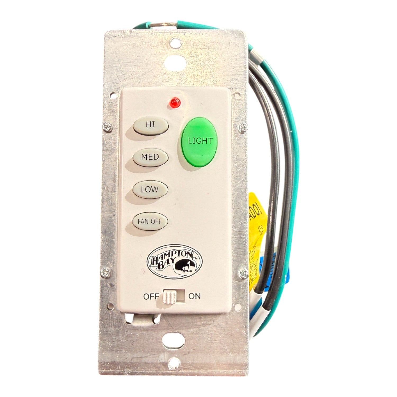 Hampton Bay UC9050H Wired Ceiling Fan Wall Plate Remote Control | 3-Speed | Up/Down light | Dimming| CHQ9050H | Wired | 4-dip - UC9050H