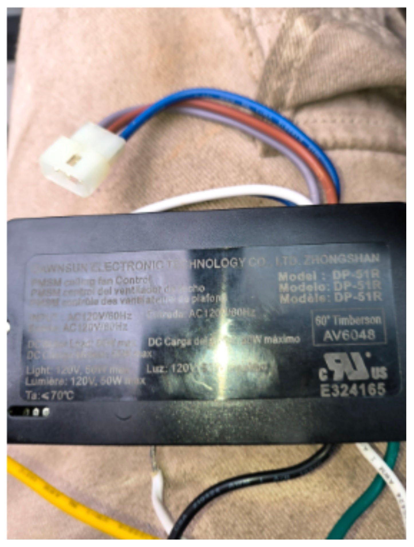 Récepteur pour ventilateur de plafond à moteur CC Dawnsun DP-51R