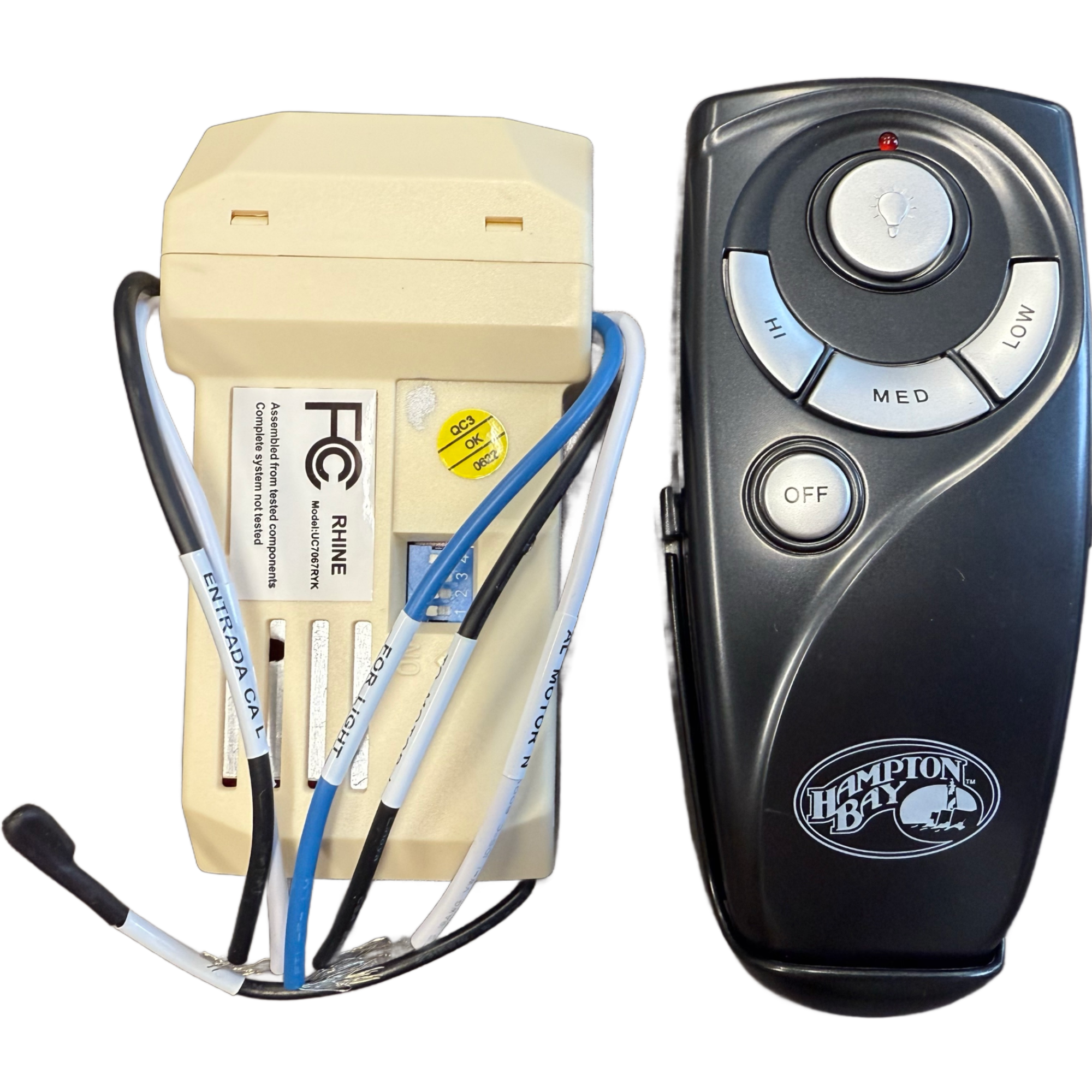 Colección de decoradores del hogar Royal Breeze, control remoto de mano de bronce deslustrado de 60 pulgadas con kit receptor