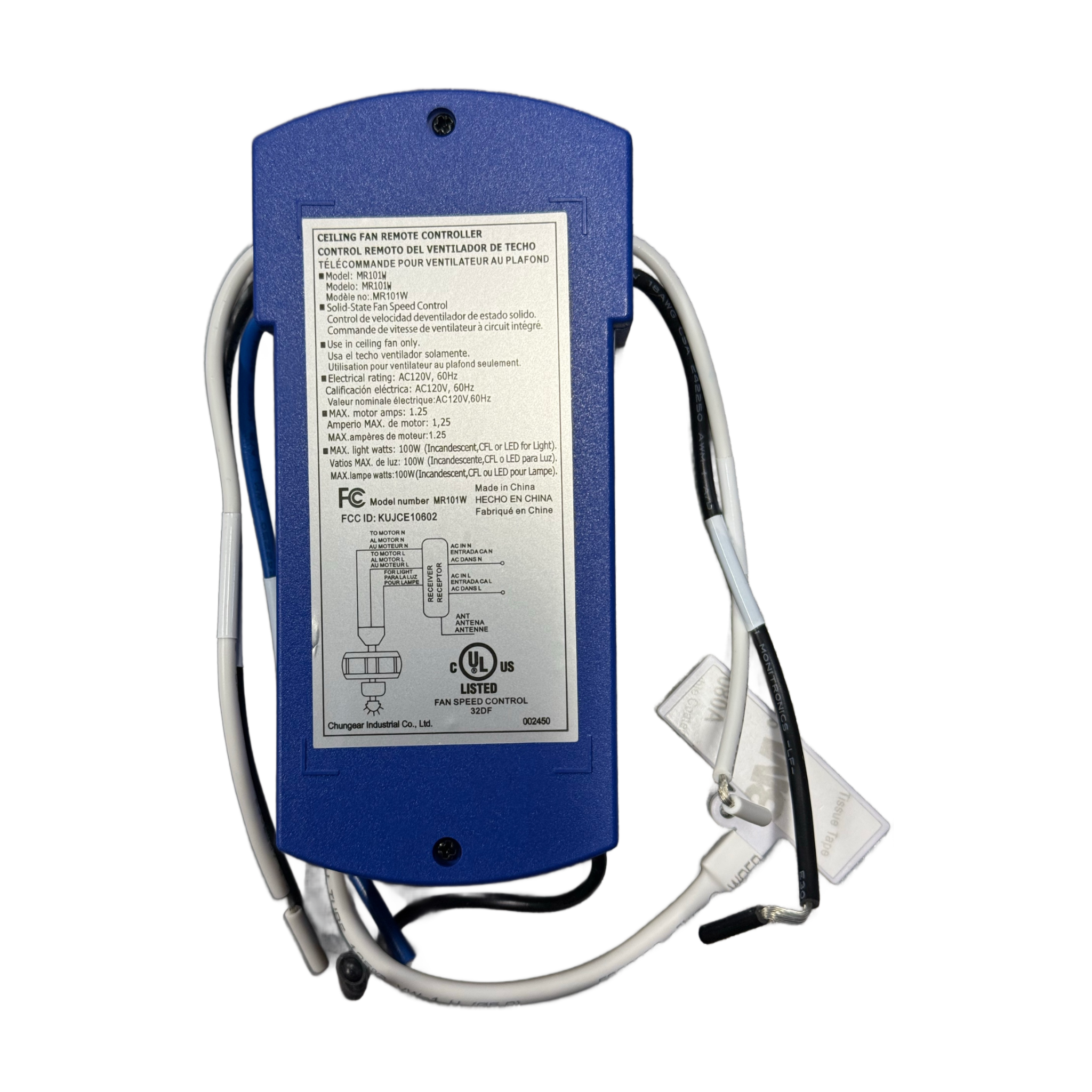 Fanimation Blue FanSync WiFi Receiver - MR101W - WFR50