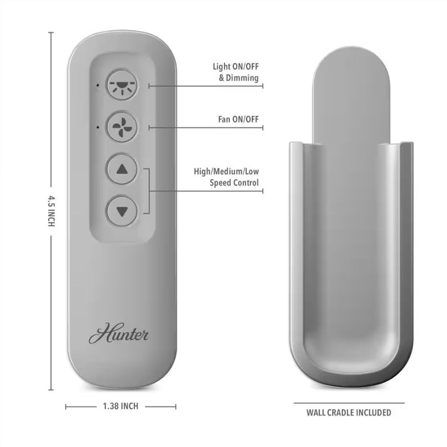Control remoto para ventilador de techo Hunter 99813 IN2TX50