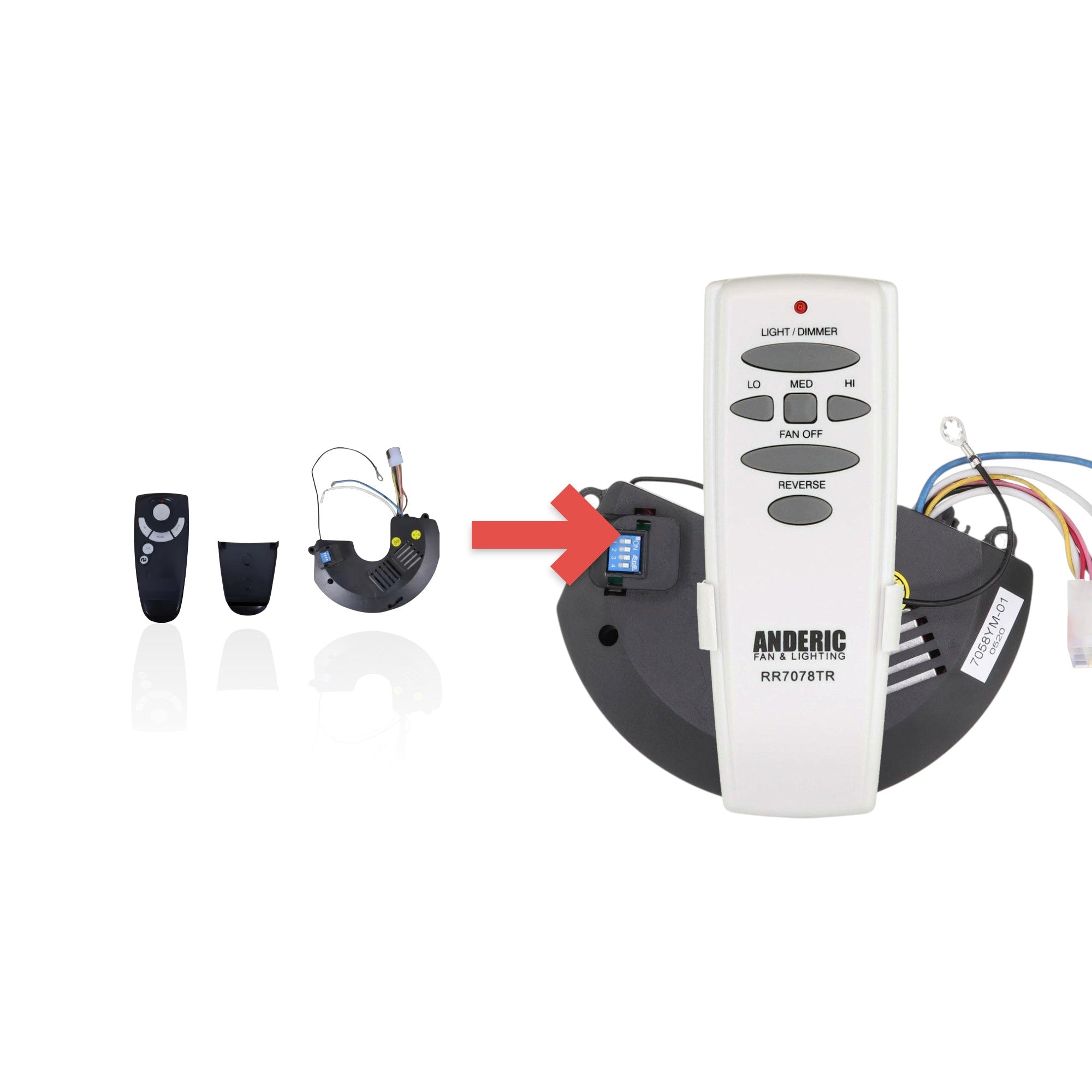 Kit télécommande et récepteur pour ventilateur de plafond Hampton Bay Brookedale 60 pouces - Air Cool - 247008054