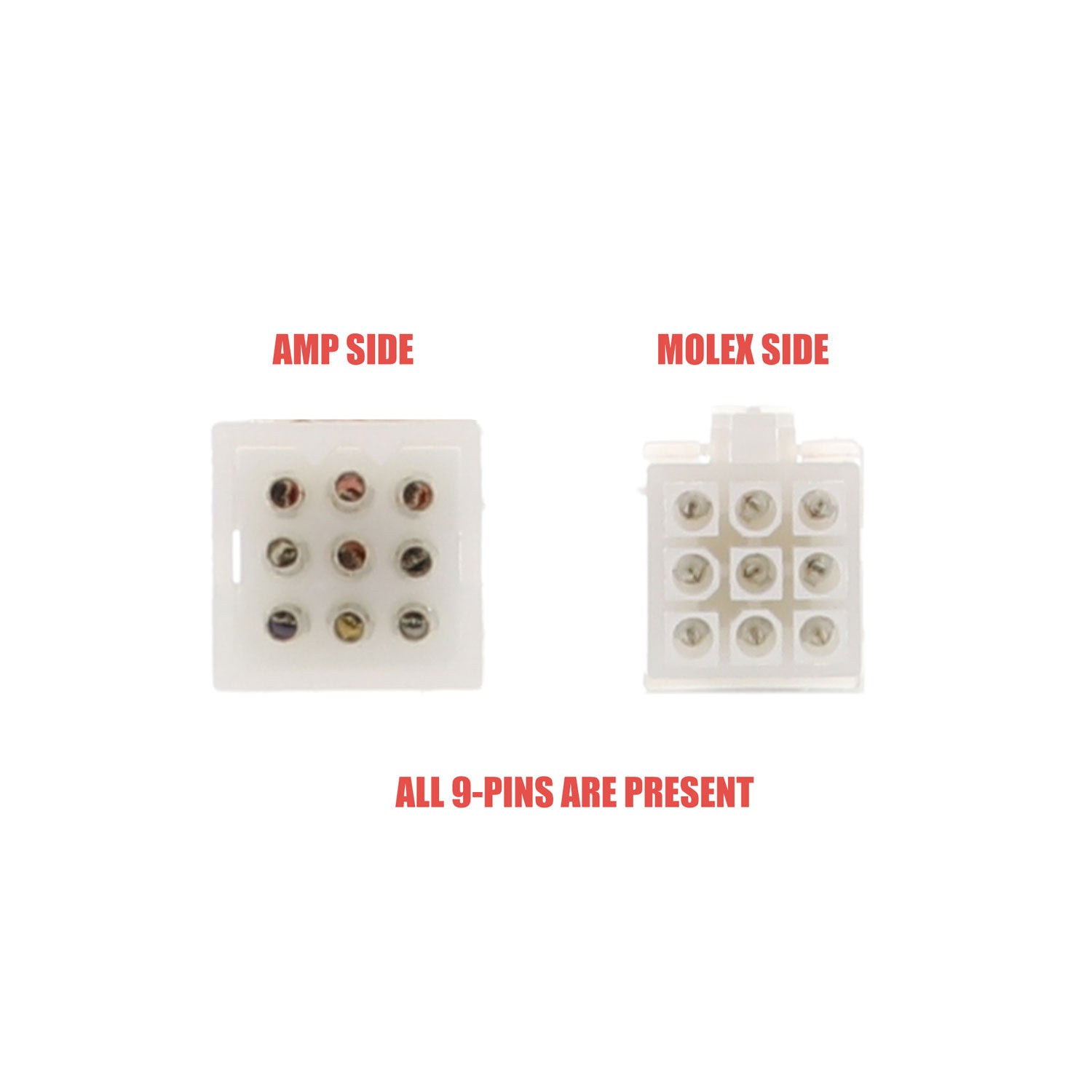 Anderic MOLEX-AMP-ADAPTER Molex to Amp 9-Pin Harness Adapter Cable for Ceiling Fan Receivers