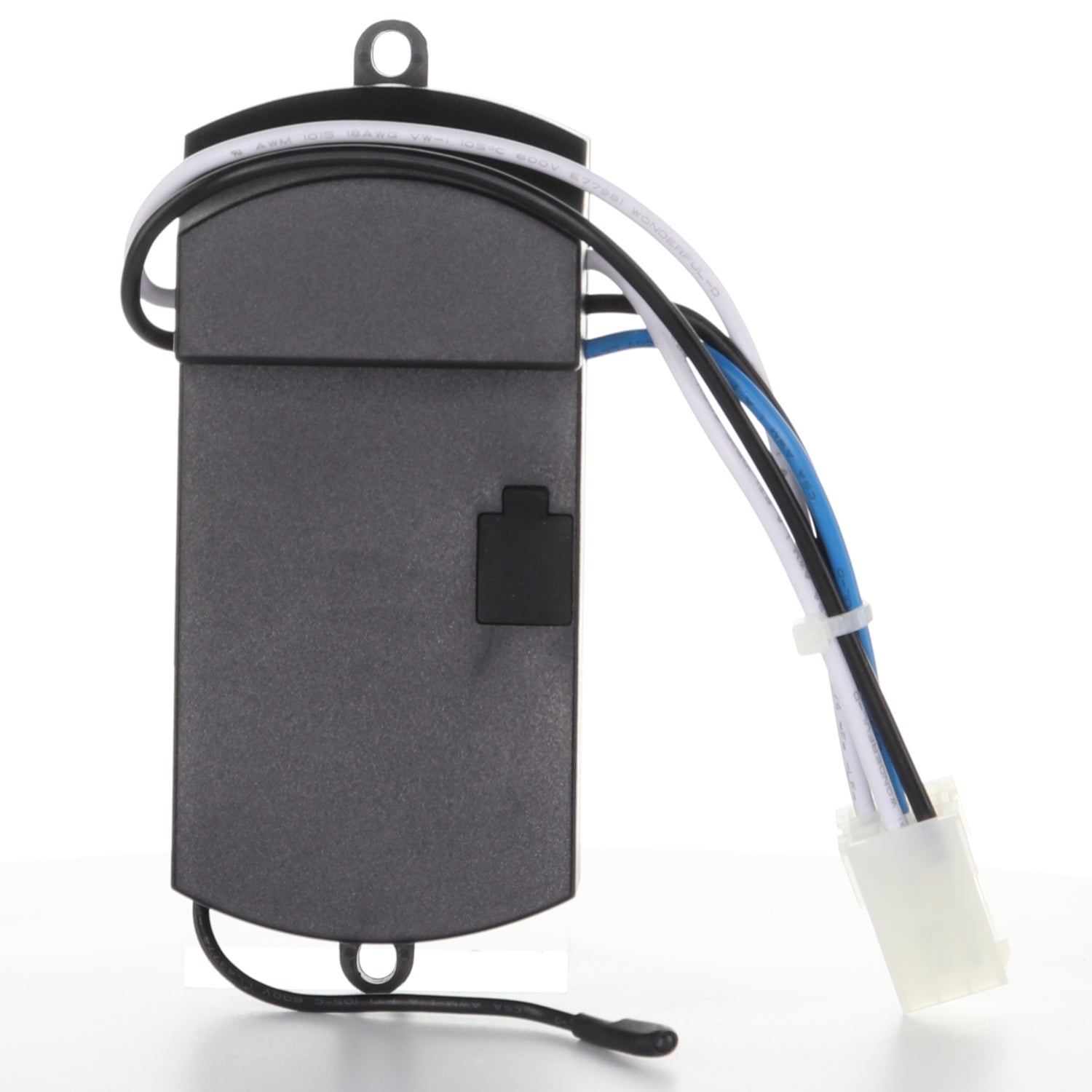 A black ceiling fan receiver with wire connectors for Harbor Breeze Mazon ceiling fans.