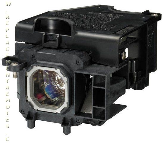 The Generic NP15LP projector lamp assembly for NEC boasts a genuine Ushio bulb, black metal and plastic casing, multiple connectors, and a mounting bracket.
