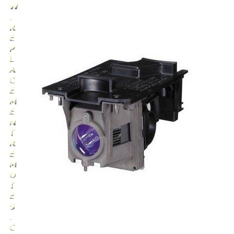 Enhance your NEC projector with the Generic NP18LP Lamp Assembly, featuring a Philips UHP bulb in a sleek black plastic housing and a purple-tinted lens for added flair.