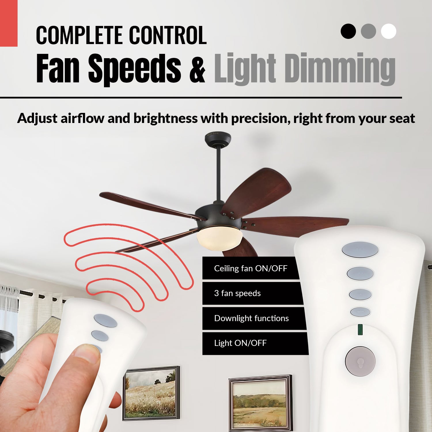 Télécommande Anderic 99119 pour ventilateur de plafond Hunter