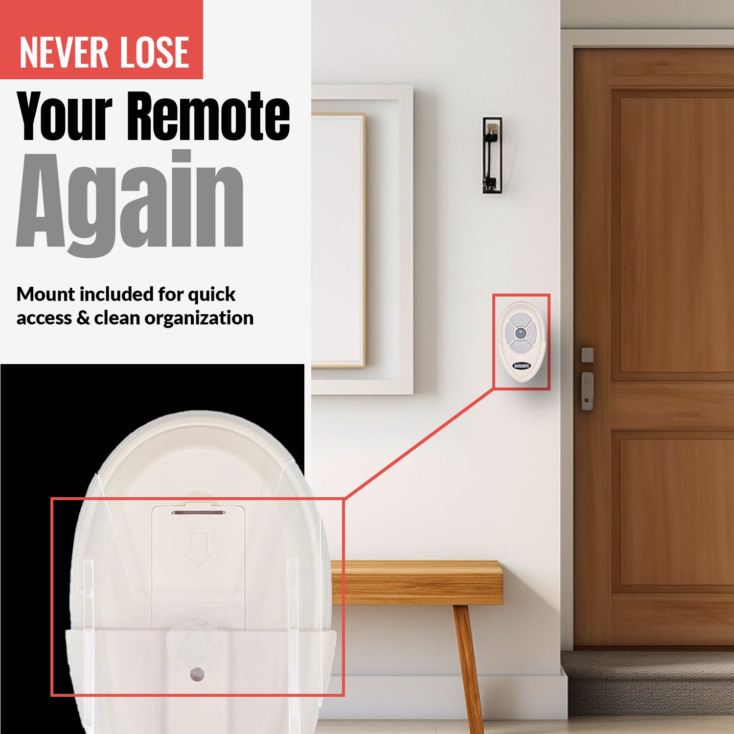 Télécommande Anderic RRTX007 pour ventilateur de plafond Harbor Breeze A25-TX007