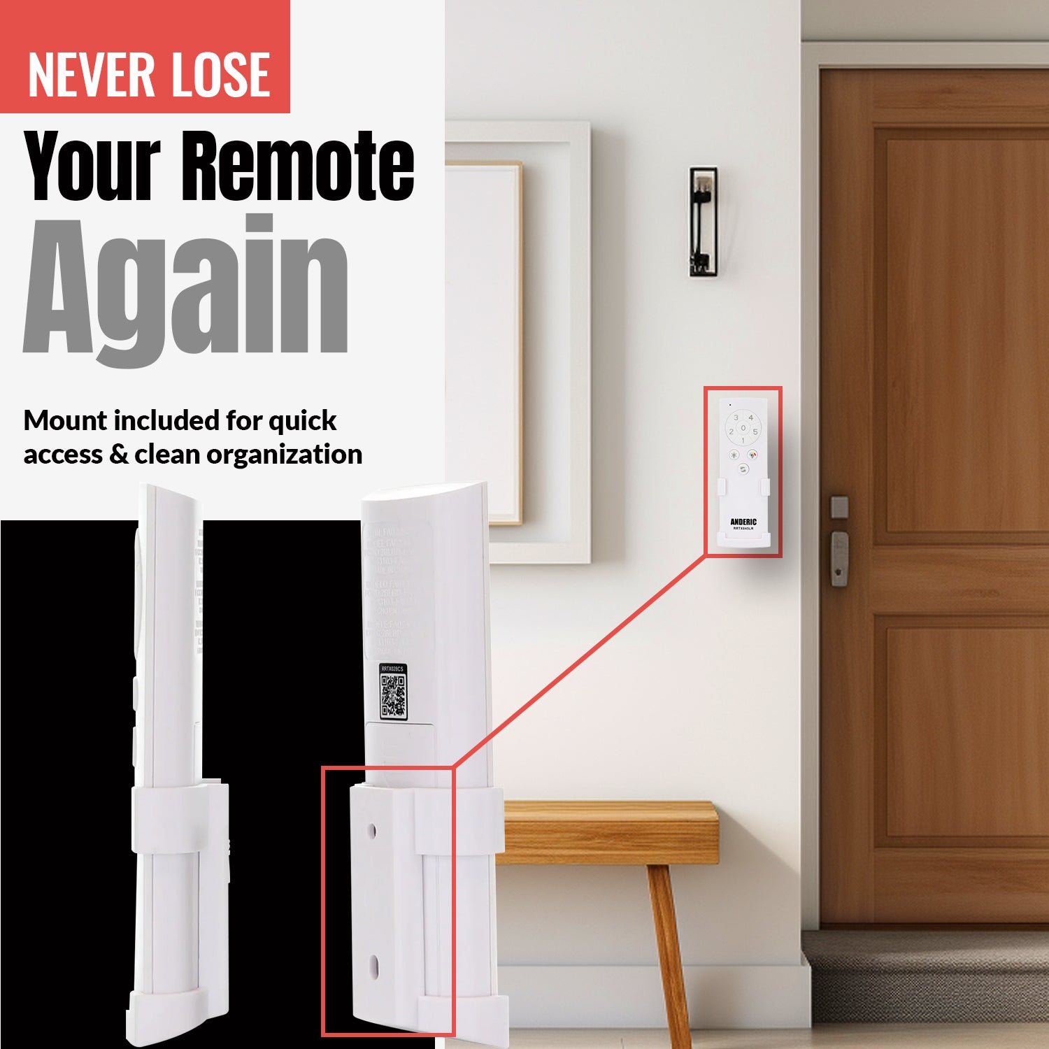 Anderic RRTX045LR Replacement Ceiling Fan Remote Control for Home Decorators Collection A25-TX045-LR