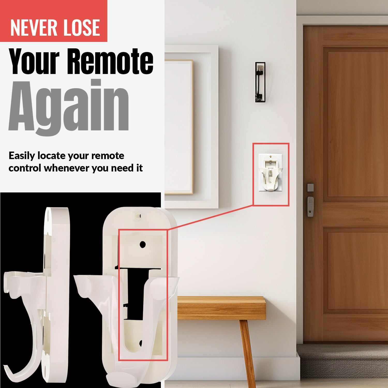 Support mural pour télécommande de ventilateur de plafond Hunter Anderic 99122/99123