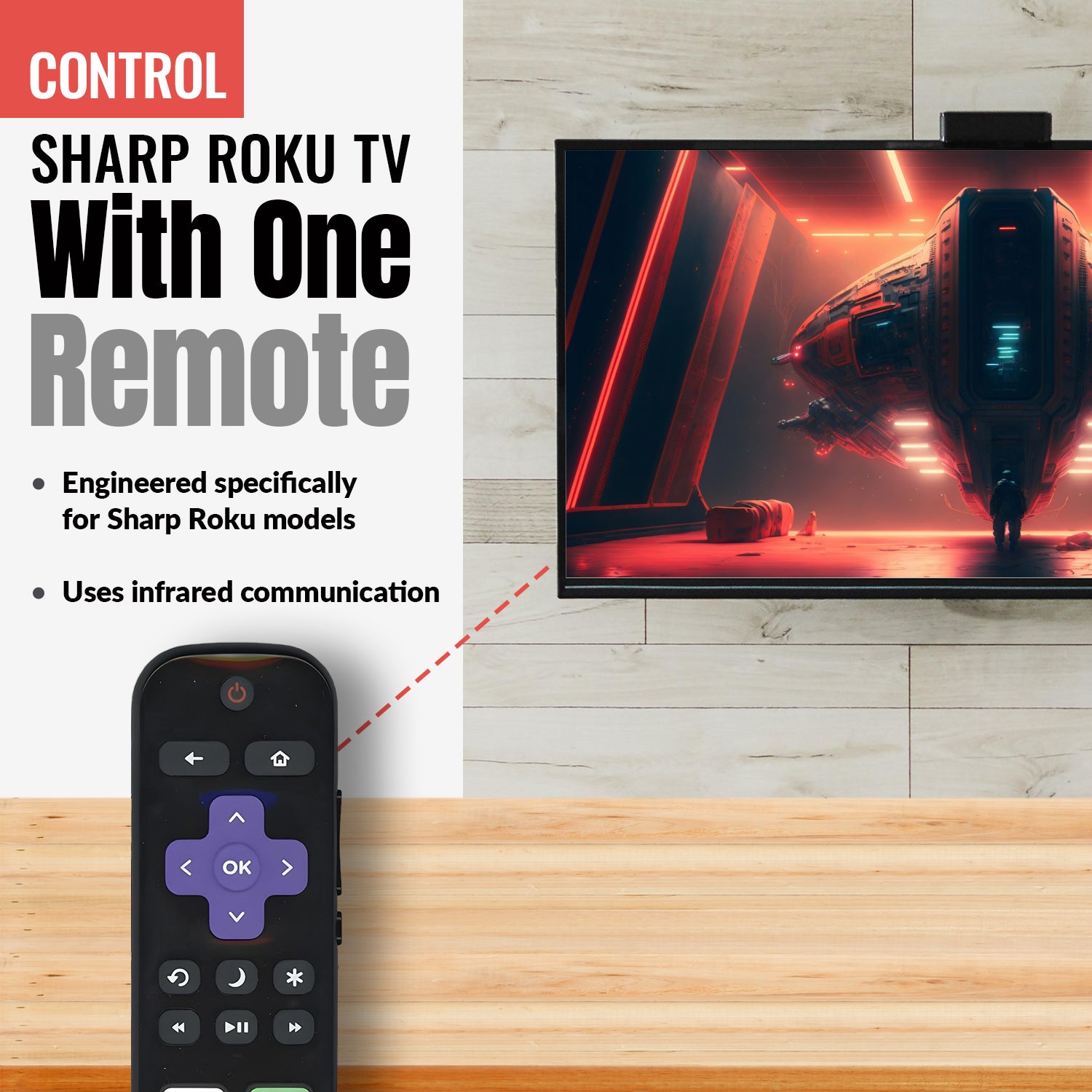 Control remoto para televisor Roku Sharp LCRCRUDUS20 2019/2018