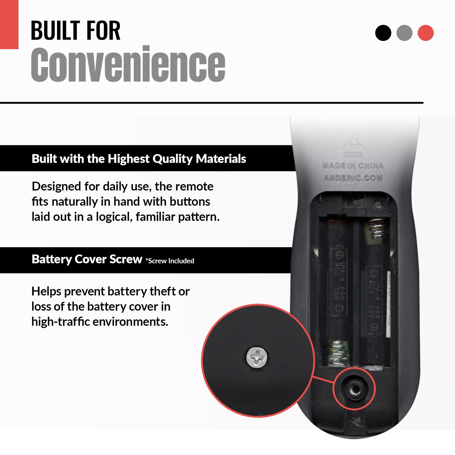 Control remoto Anderic CM7500XRC2 para grabadora de video digital Channel Master DVR - RRCM7500