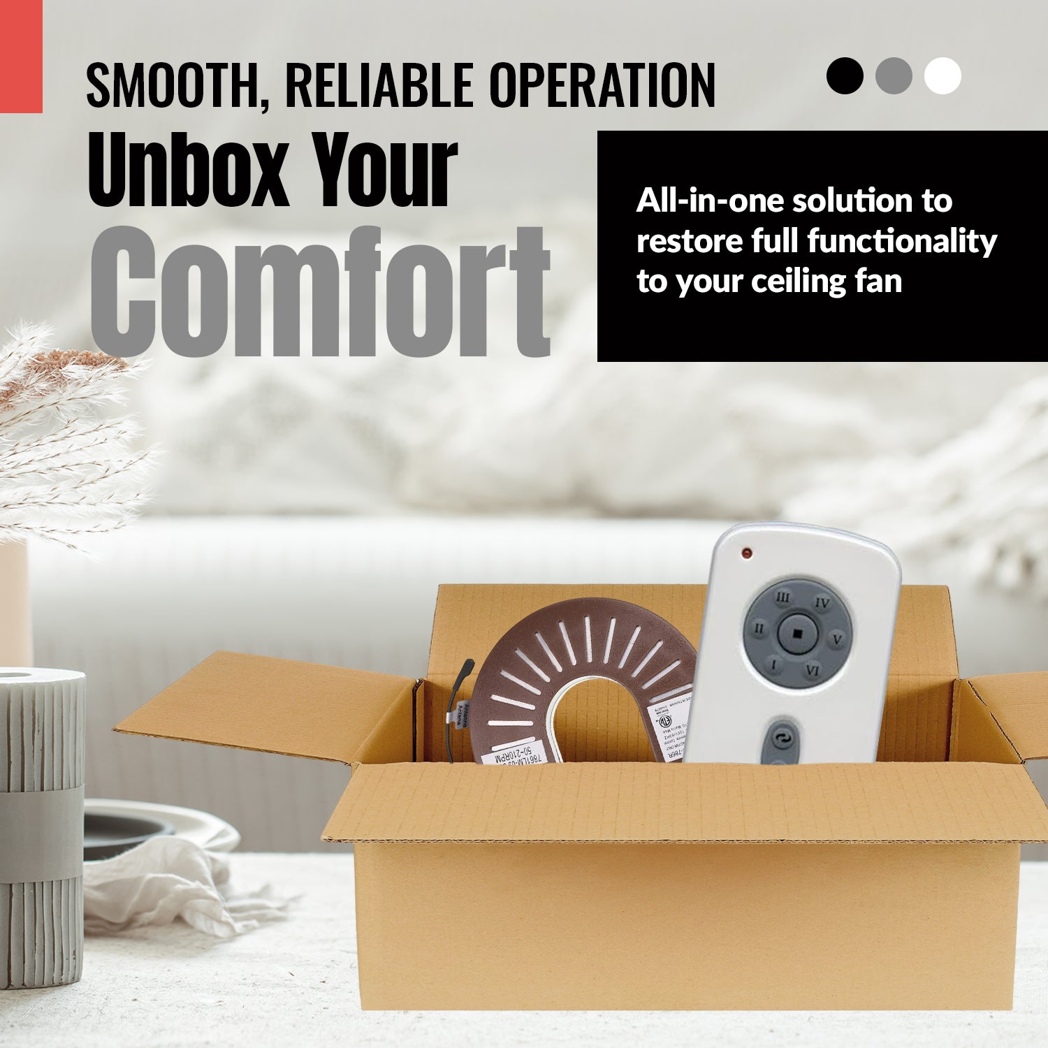 Kit de télécommande pour ventilateur de plafond Casablanca Anderic RH786R/RR787T DC 6 vitesses