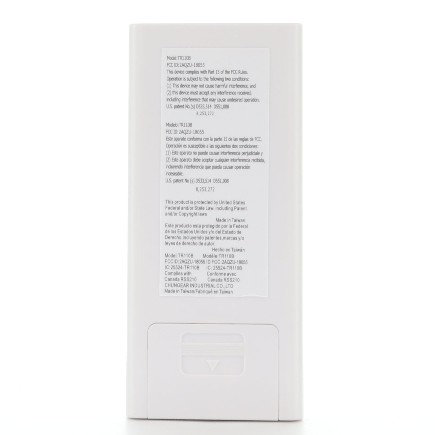 Minka-Aire 3-Speed 256 Bit Handheld Ceiling Fan Remote Control - White - RCS213, TR110A, KUJCE10007