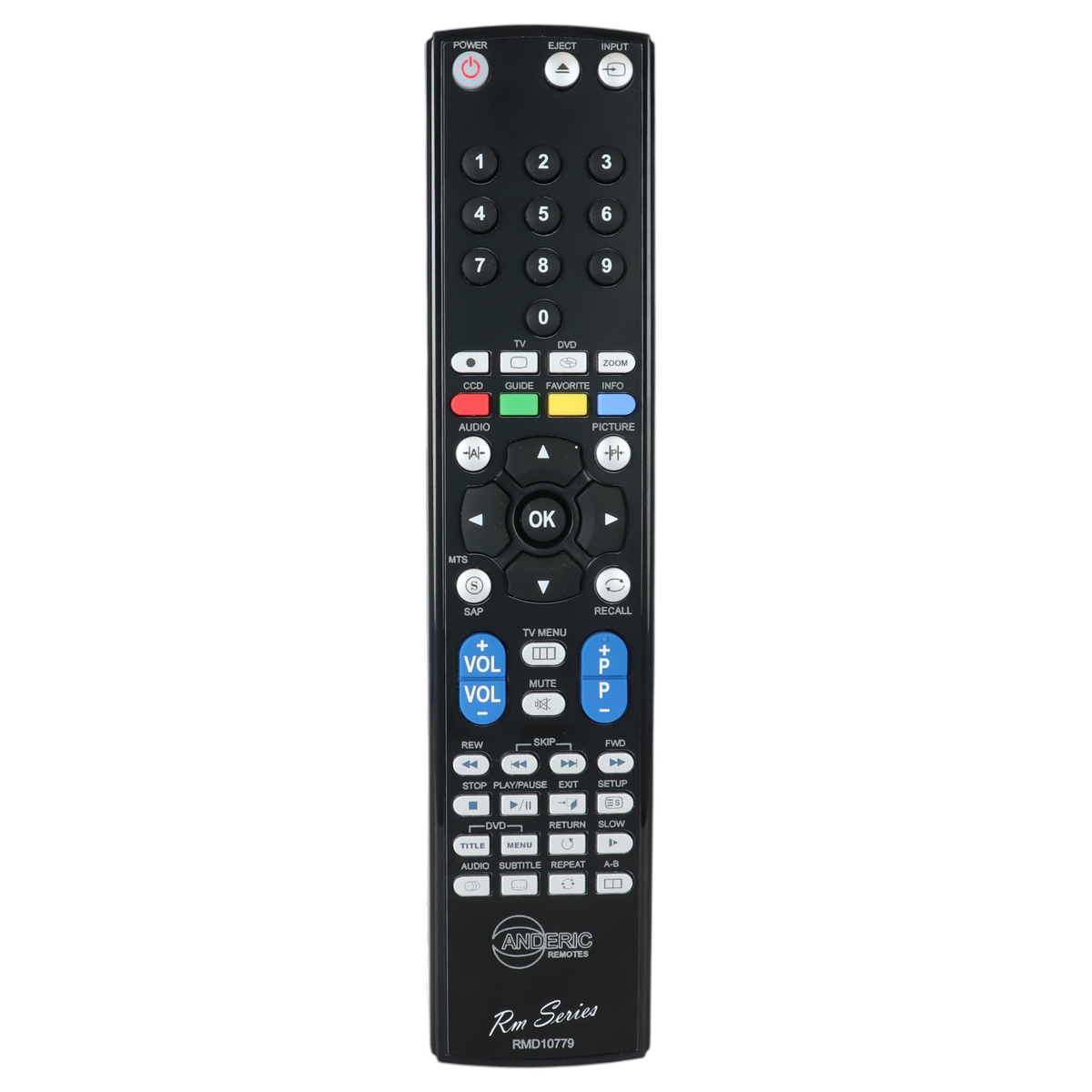 Mando a distancia de repuesto Anderic RC260D para TV/DVD para Insignia RC-260D, RC-260E, RC-260I, RC-261 - RMD10779