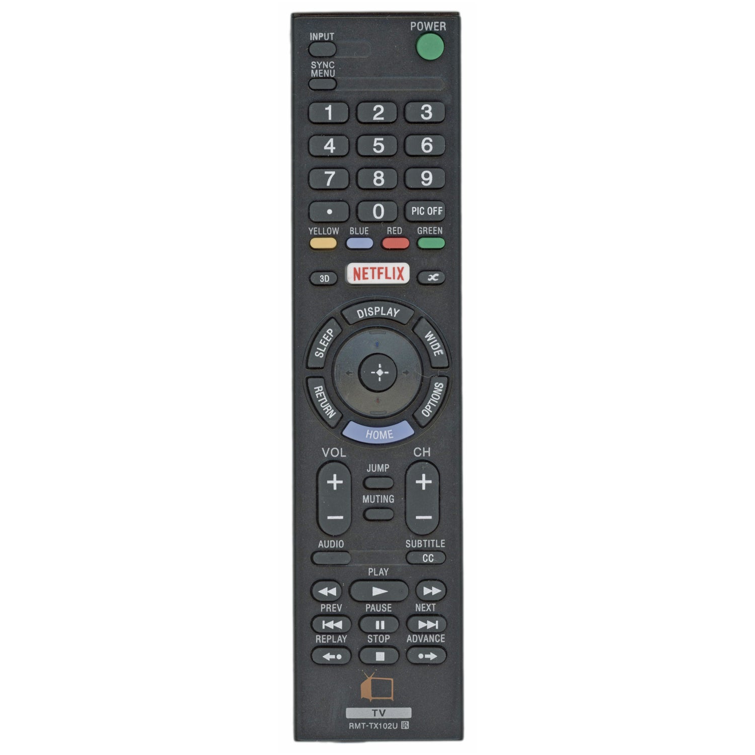 Control remoto genérico RMTTX102U para televisor Sony