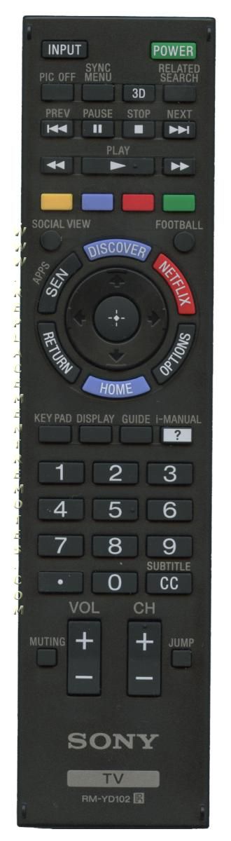 Control remoto para televisor Sony RMYD102