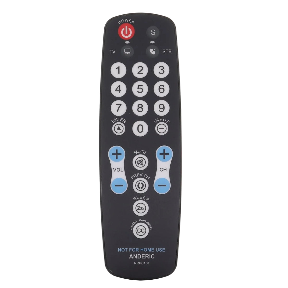 Anderic RRHC100 2-Device Universal Remote Control for Hospitality TV Cable Satellite STB with EzWipe Surface and Learning