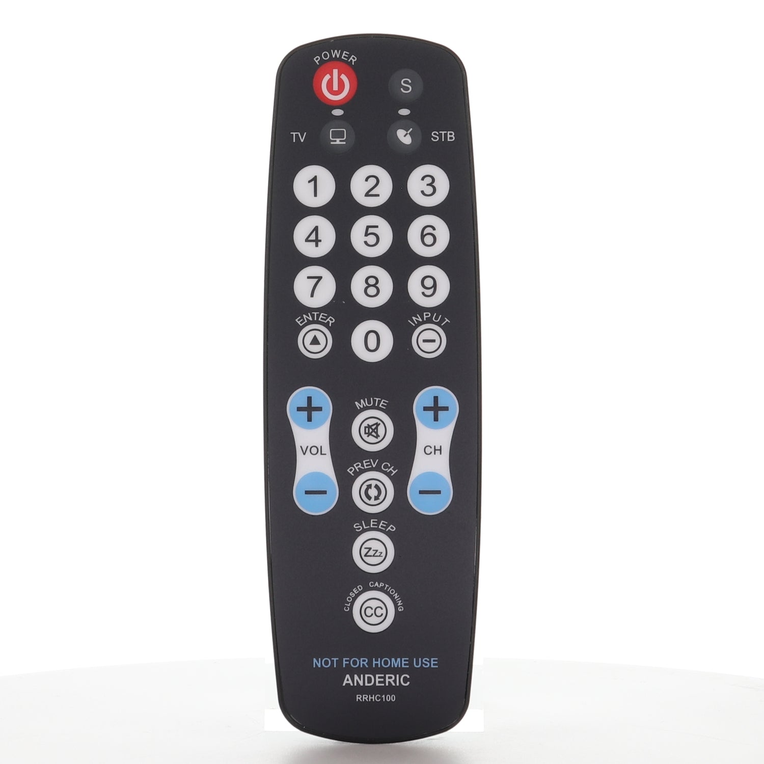 Anderic RRHC100 2-Device Universal Remote Control for Hospitality TV Cable Satellite STB with EzWipe Surface and Learning