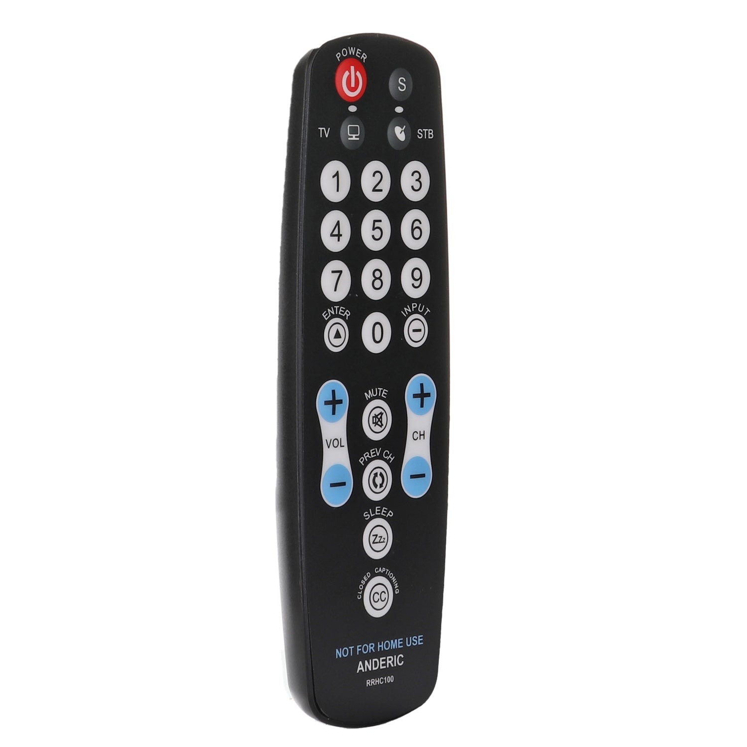 Anderic RRHC100 2-Device Universal Remote Control for Hospitality TV Cable Satellite STB with EzWipe Surface and Learning