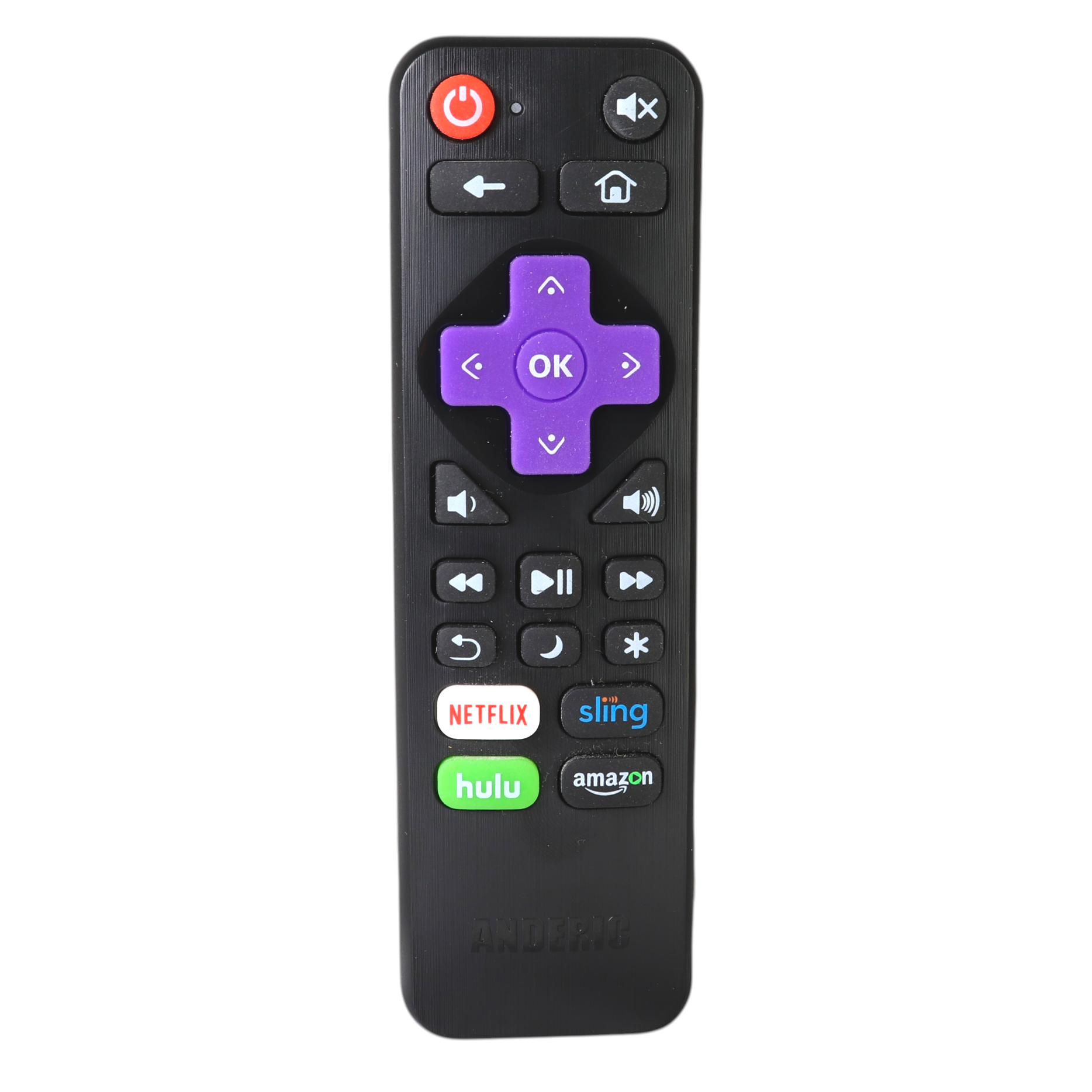 Télécommande de remplacement Anderic RRLC18 pour téléviseurs Sharp, Hisense, Proscan avec Roku intégré | Aucune programmation | Aucune fonction vocale