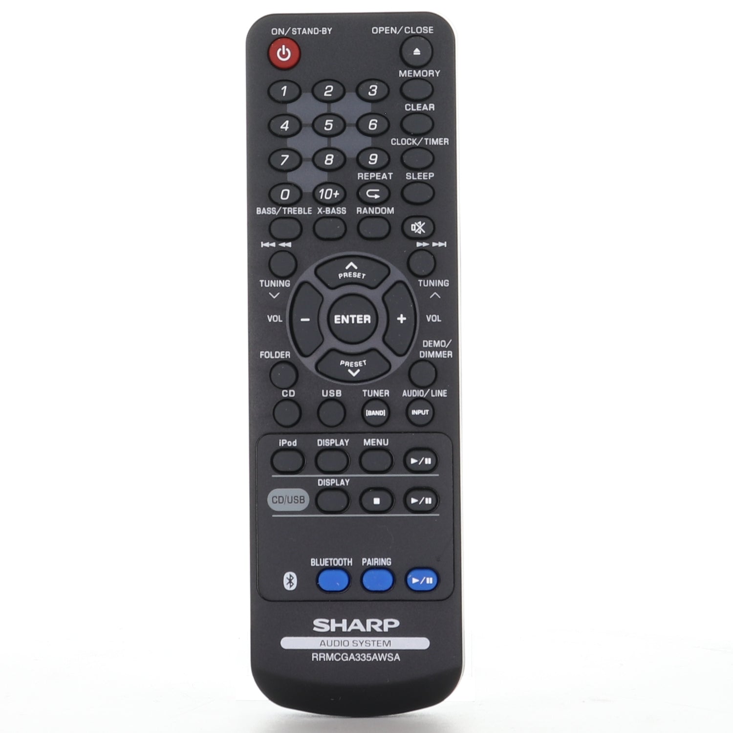 Sharp RRMCGA335AWSA Micro Audio System Remote Control - RRMCGA335AWSA