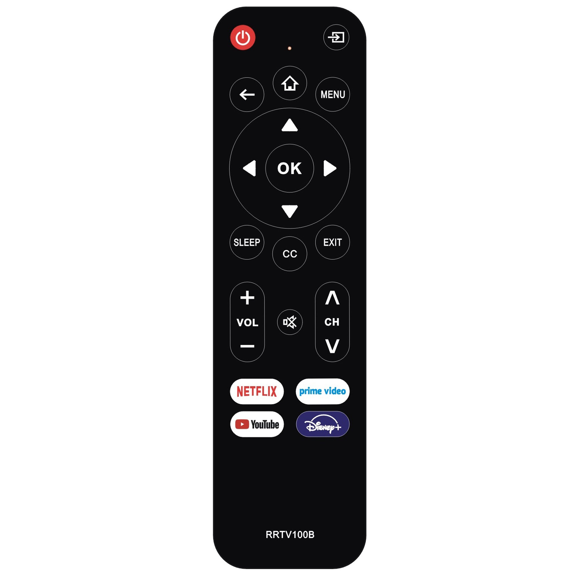 Anderic RRTV100B Universal for Smart TVs with App keys | Google | Roku | Android | LG OS | Fire | Samsung - No voice - RRTV100B